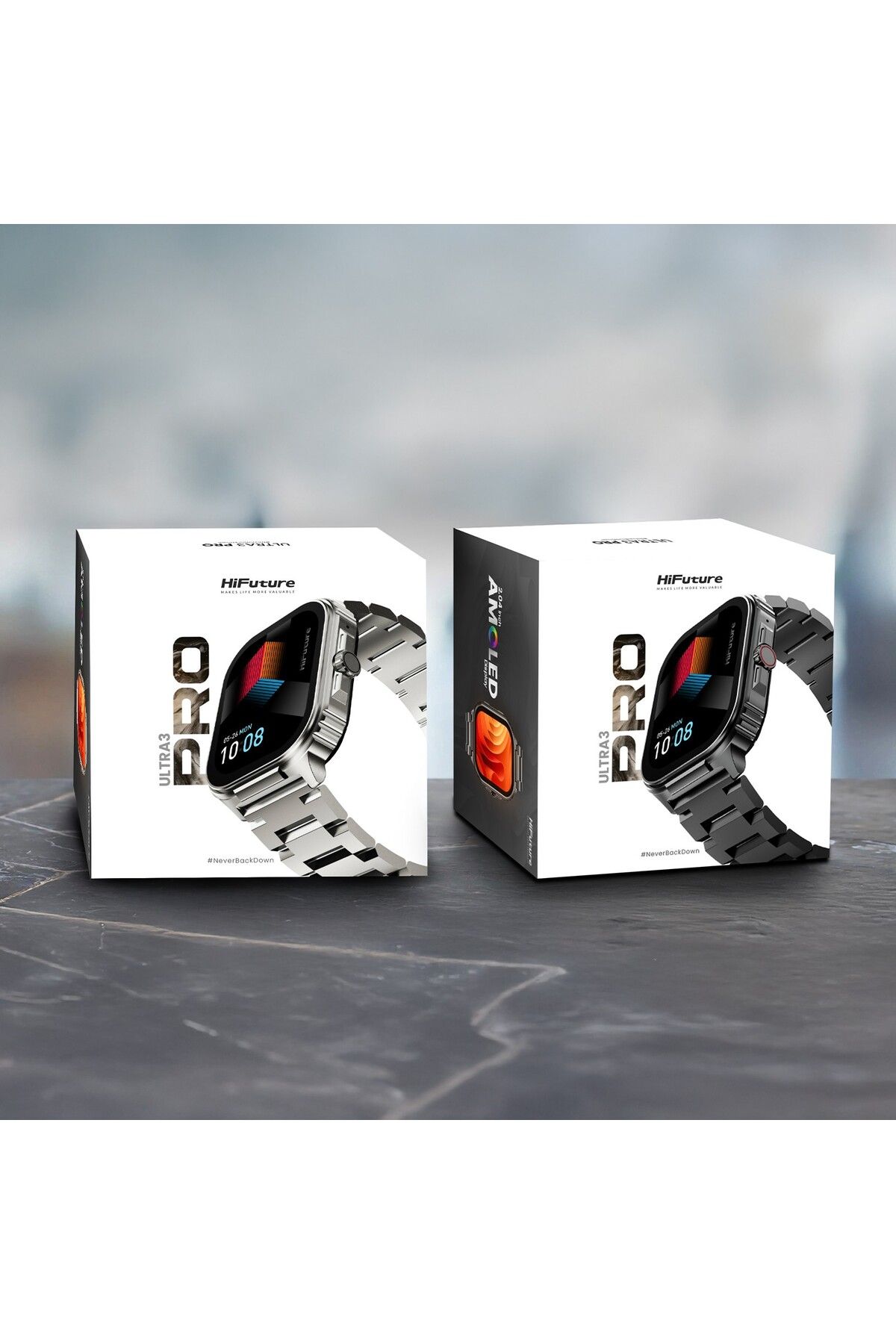 HiFuture-Ultra3 Pro Bluetooth 5.3 Amoled Screen Ip68 2.04 Inch 52mm Smart Watch with Call Feature Silver 7