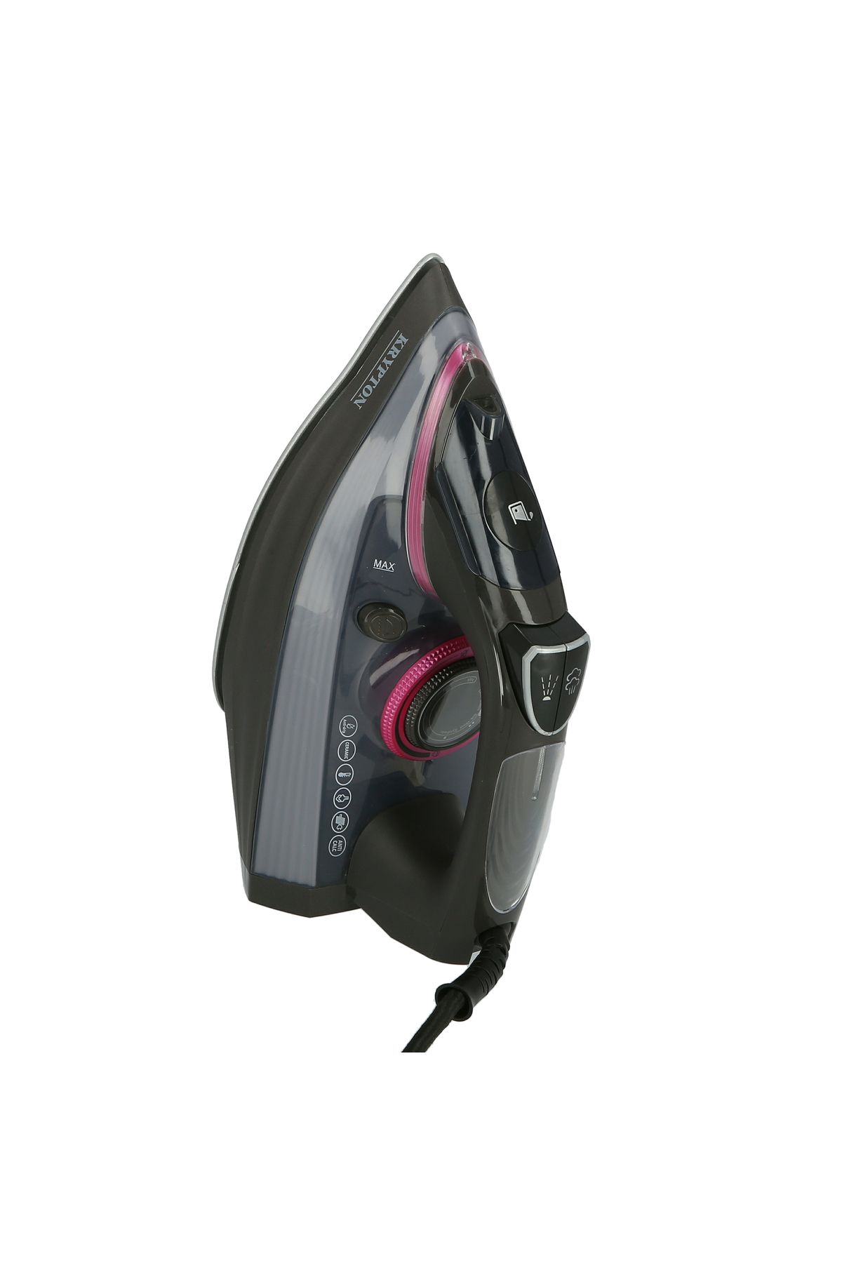 KRYPTON-Non-Stick Steam Iron with Dry/Wet Modes, Vertical Steam, Self-Clean, Soft Grip – Easy Ironing 3