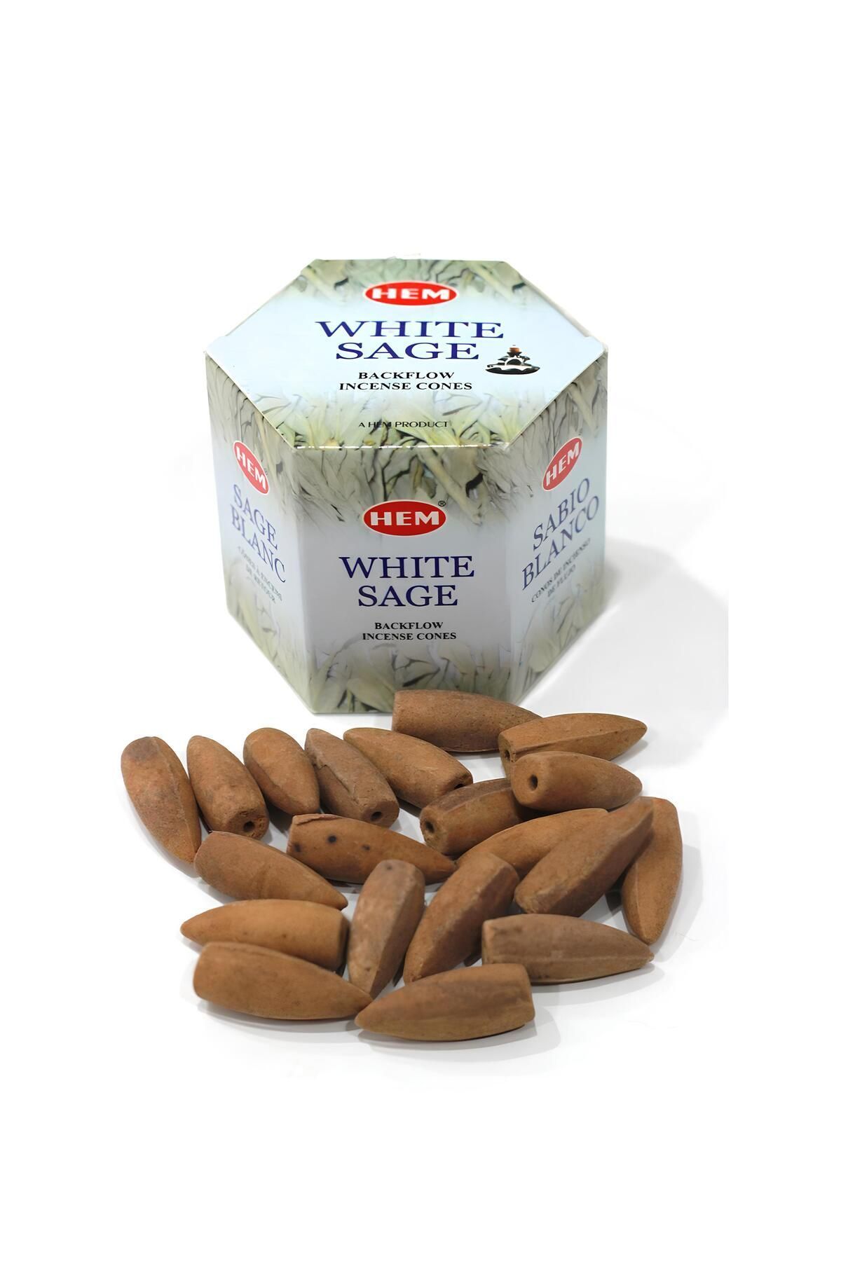 teknotrust White Sage (BEYAZ ADAÇAYI) Kokulu 10 Adet Tütsü Geri Akış Şelale Konik Tütsü