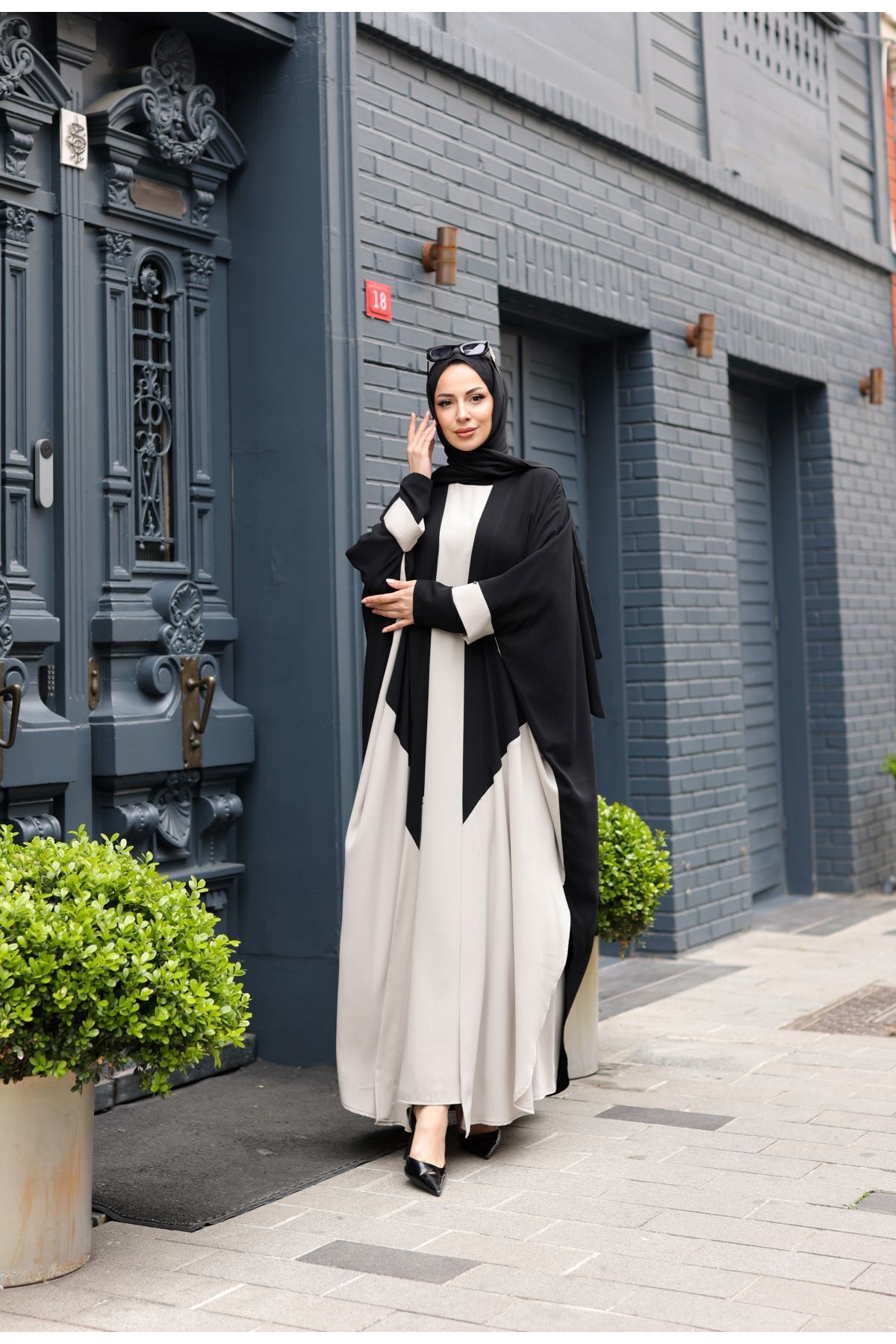 KADEEM-Almila Medina Silk Dress & Kimono Ecru- 1003 4