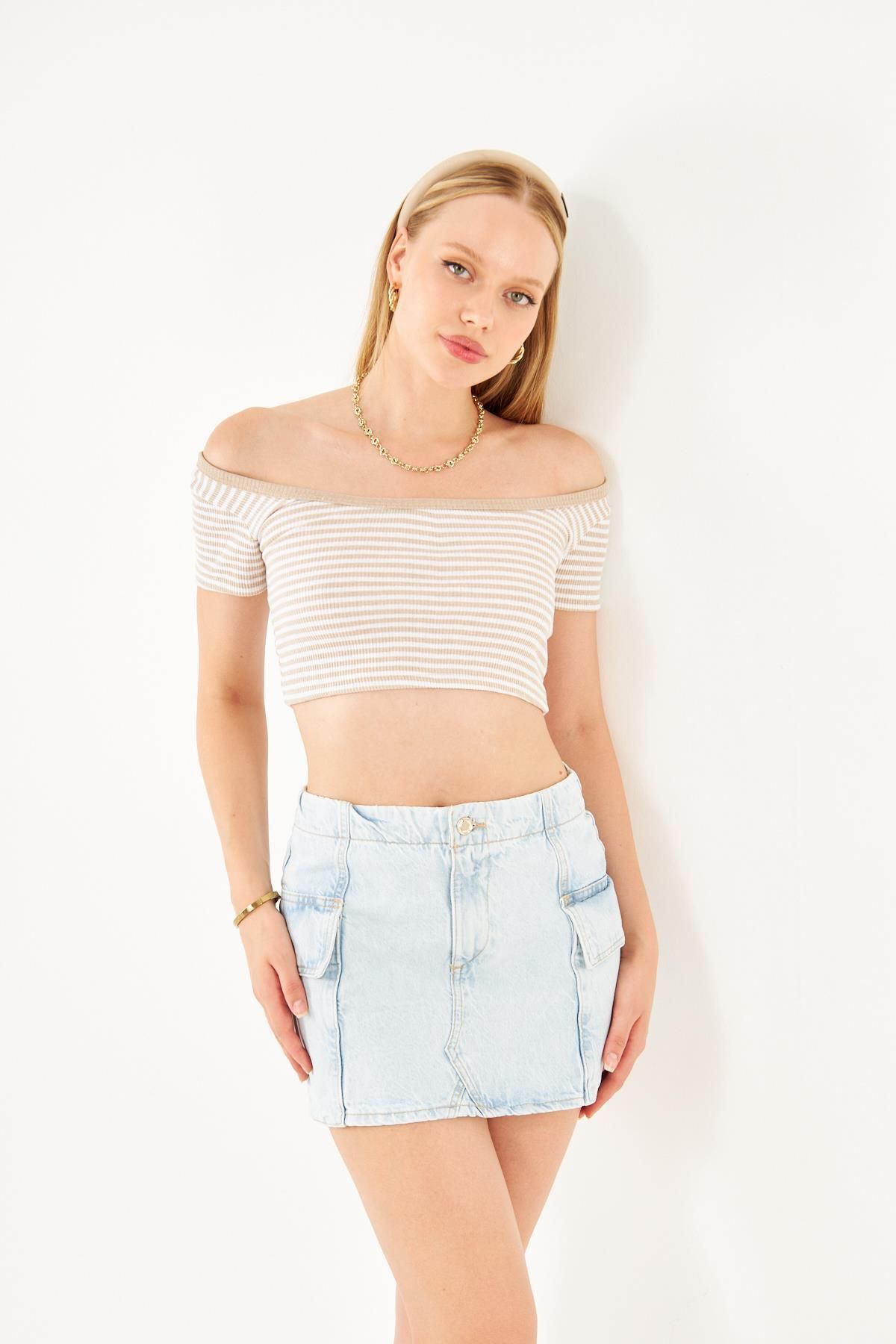 soBasic-Denim Mini Skirt 8
