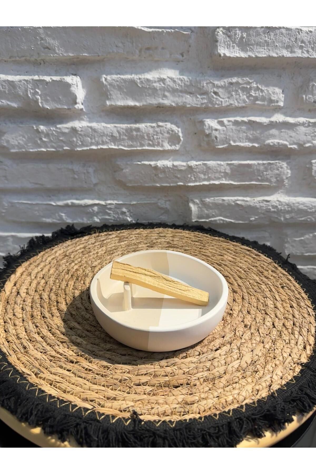 Likya Home Decoration Dekoratif Palo Santo Tütsülük (BEYAZ-KREM) El Yapımı Tasarım Tütsü Kabı