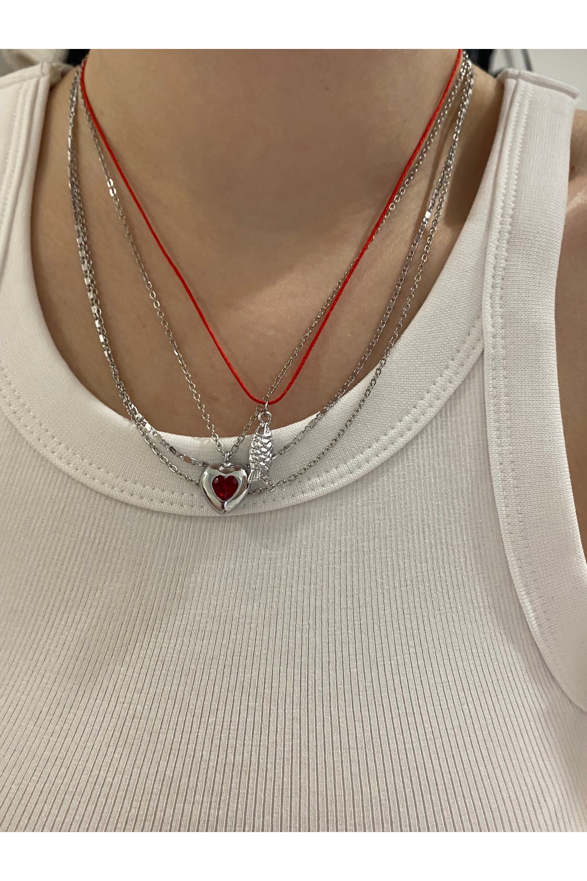 Fiamoss  Kadın El Yapımı Tasarım Kolye Seti - Görsel 3