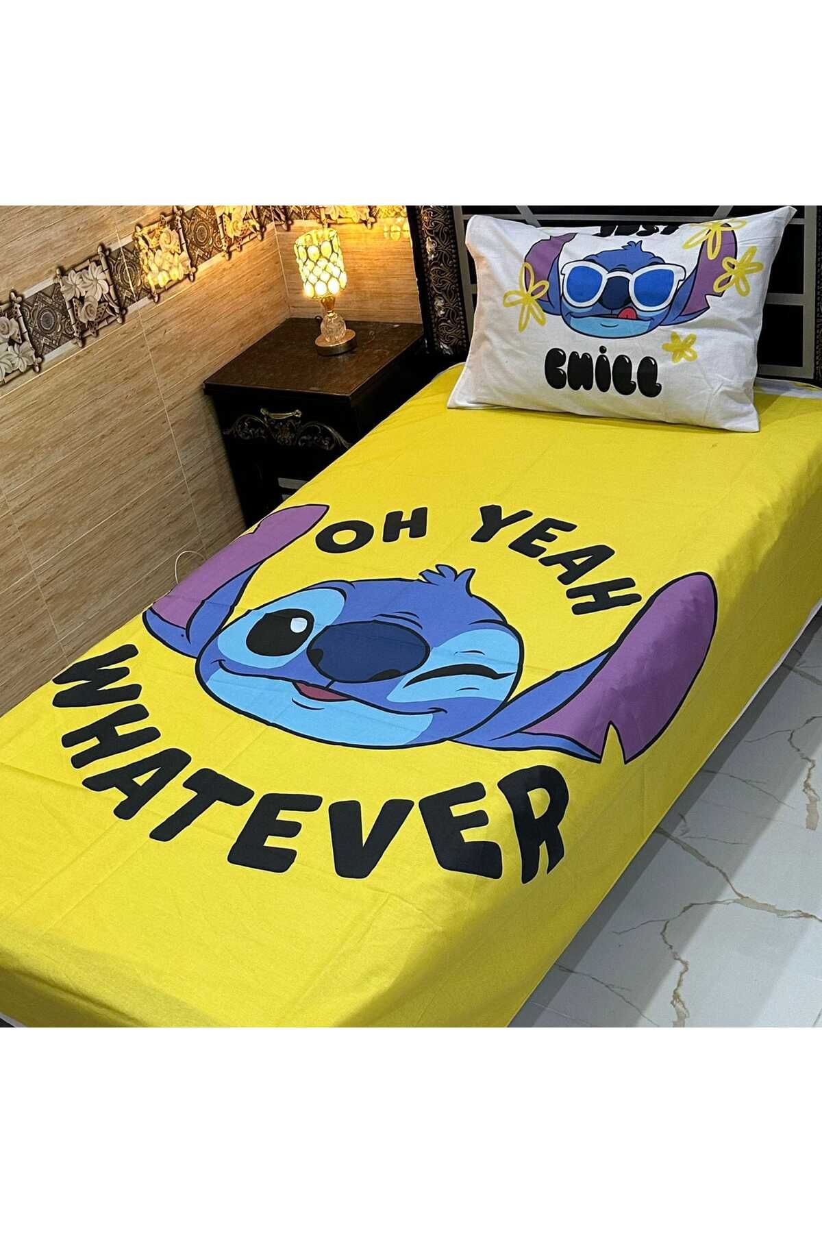 Generic-Kids Stitch Bedsheet Design for Children [ 1 Bedsheet + 1 Pillowcase] 1