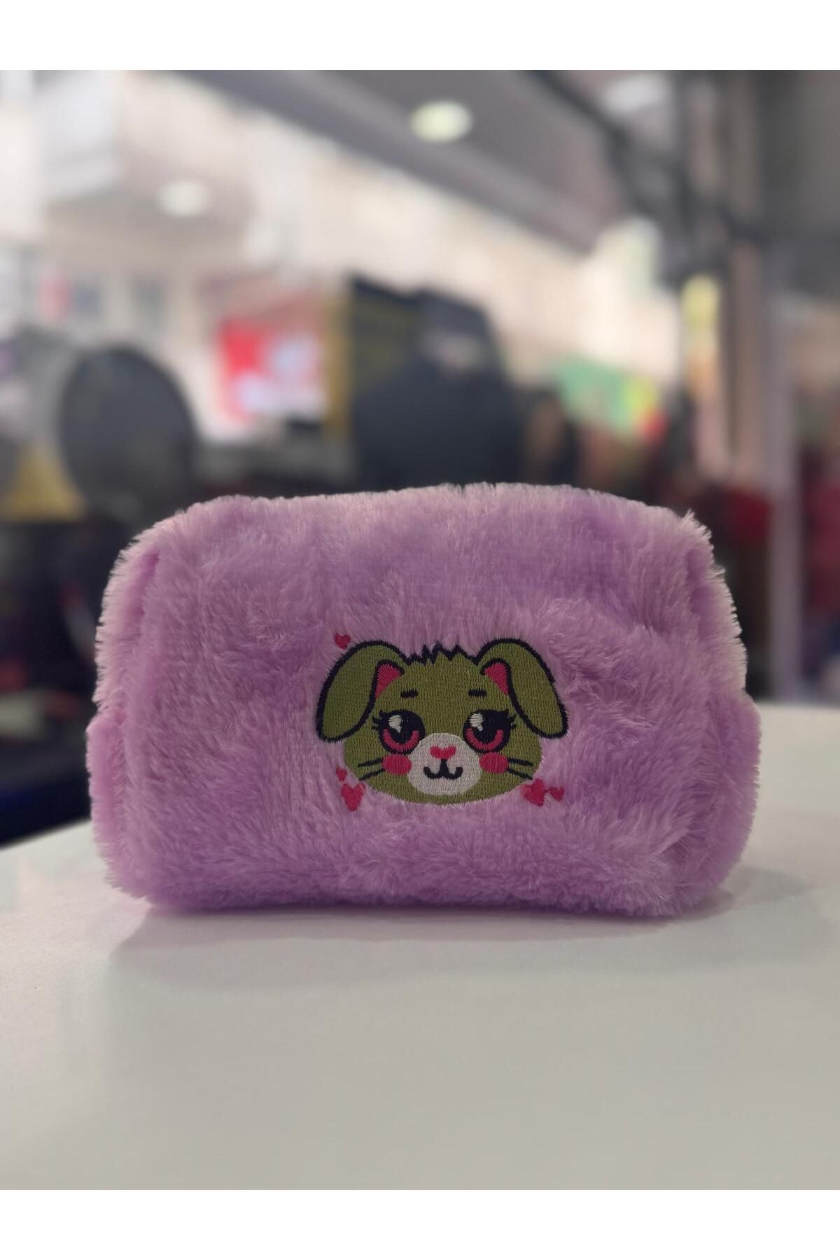 gift plus Günlük Makyaj Çantası Şık Tasarım-16x10x6,50 Cm Peluş