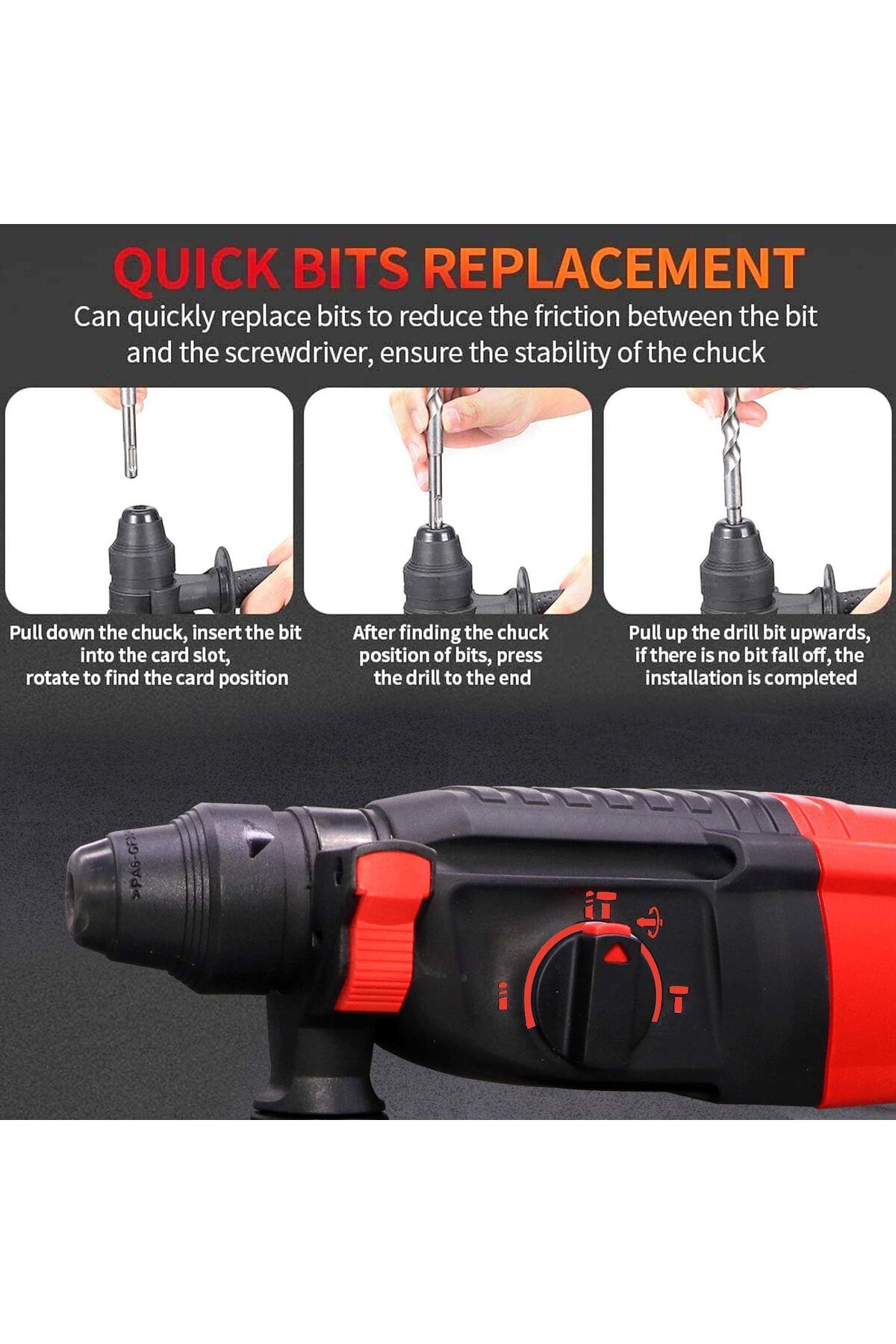TED-800W Impact Drill - 26mm Chuck, 220-240V, Variable Speed (0-1500r/min), Professional Power Tool 2