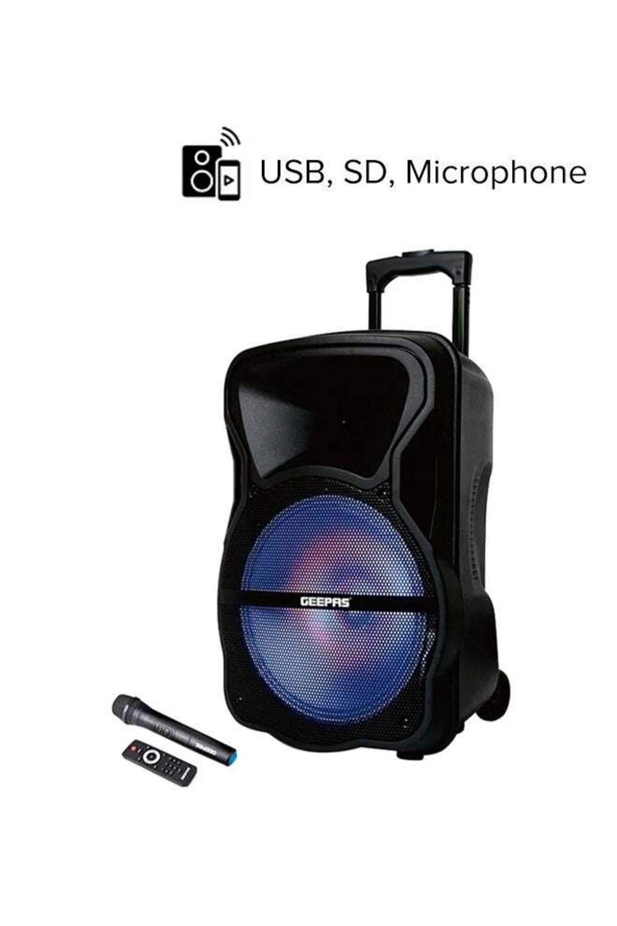 Geepas-Portable & Rechargeable Professional Speaker With Bluetooth & TWS Function, Remote Control, USB/Blue 1