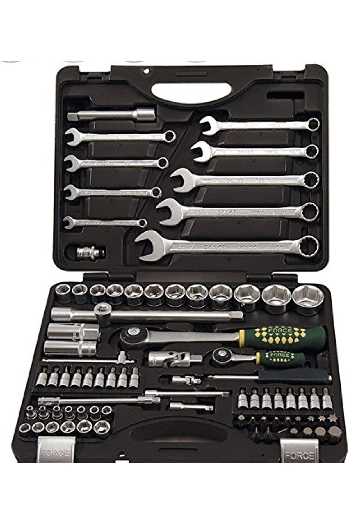 Force-4821 Hex Socket and Wrench Set Tool Kit, Hex end (Black, 82-Pieces) 1
