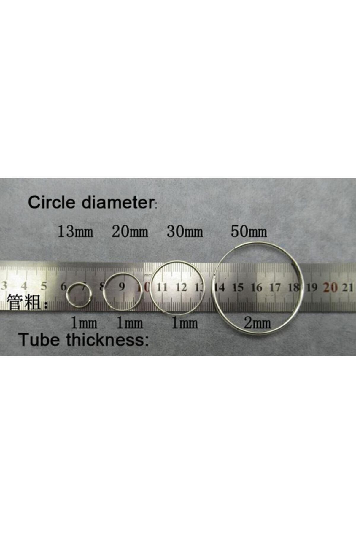 AyçaSilver 925 Ayar Gümüş Halka Küpe 50 mm - 30 mm iki boy görsel 4