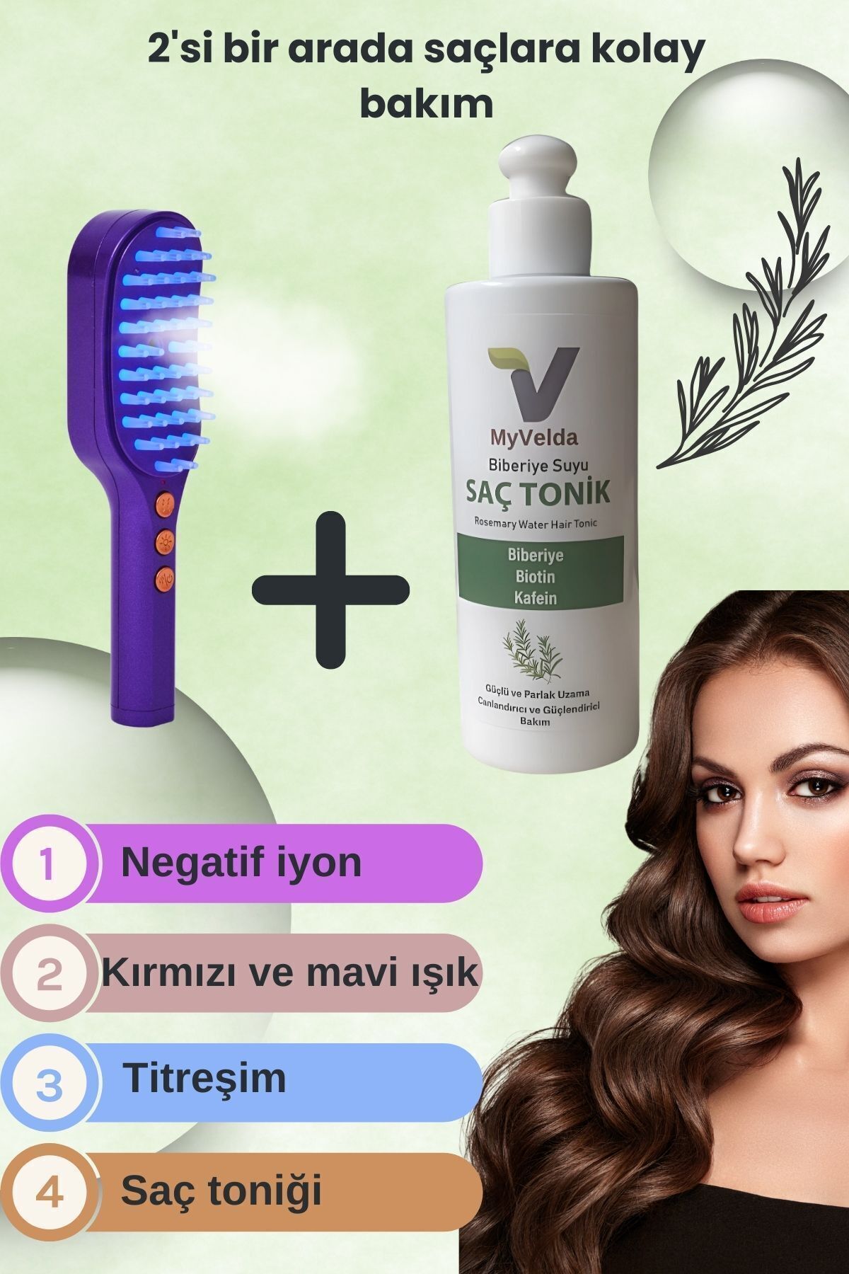 myVelda Biberiye, At Kuyruğu, Avokado Yağı ve Panthenol ile Saç Derisine Güç, Saçlara Canlılık Verir — Vt20 — تصویر 4 از 5