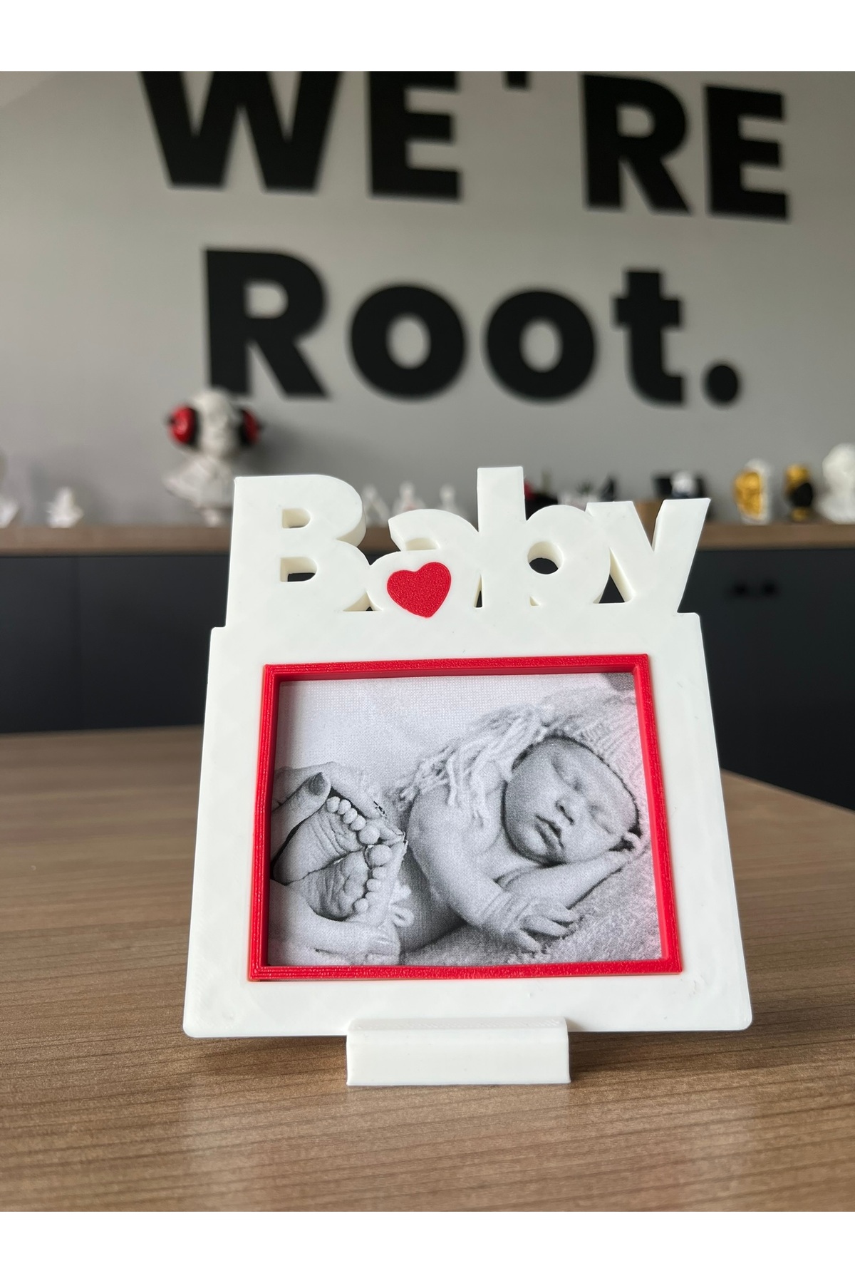 Root Made Bebek Fotoğraf Çerçevesi Baby Yazılı Kalpli Çerçeve Dekoratif Modern Anı Çerçeve fotoğrafı 4 (önizleme)