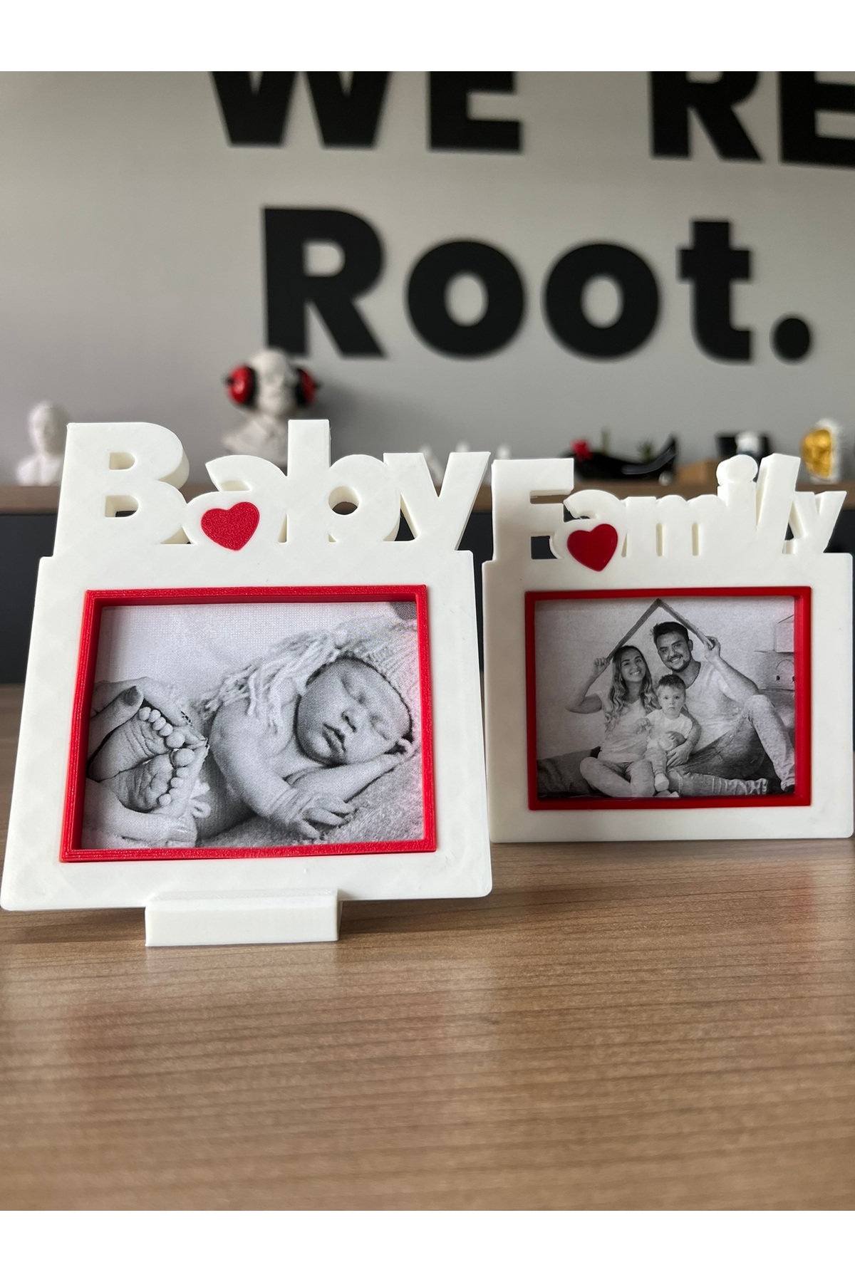 Root Made Bebek Fotoğraf Çerçevesi Baby Yazılı Kalpli Çerçeve Dekoratif Modern Anı Çerçeve fotoğrafı 7 (önizleme)