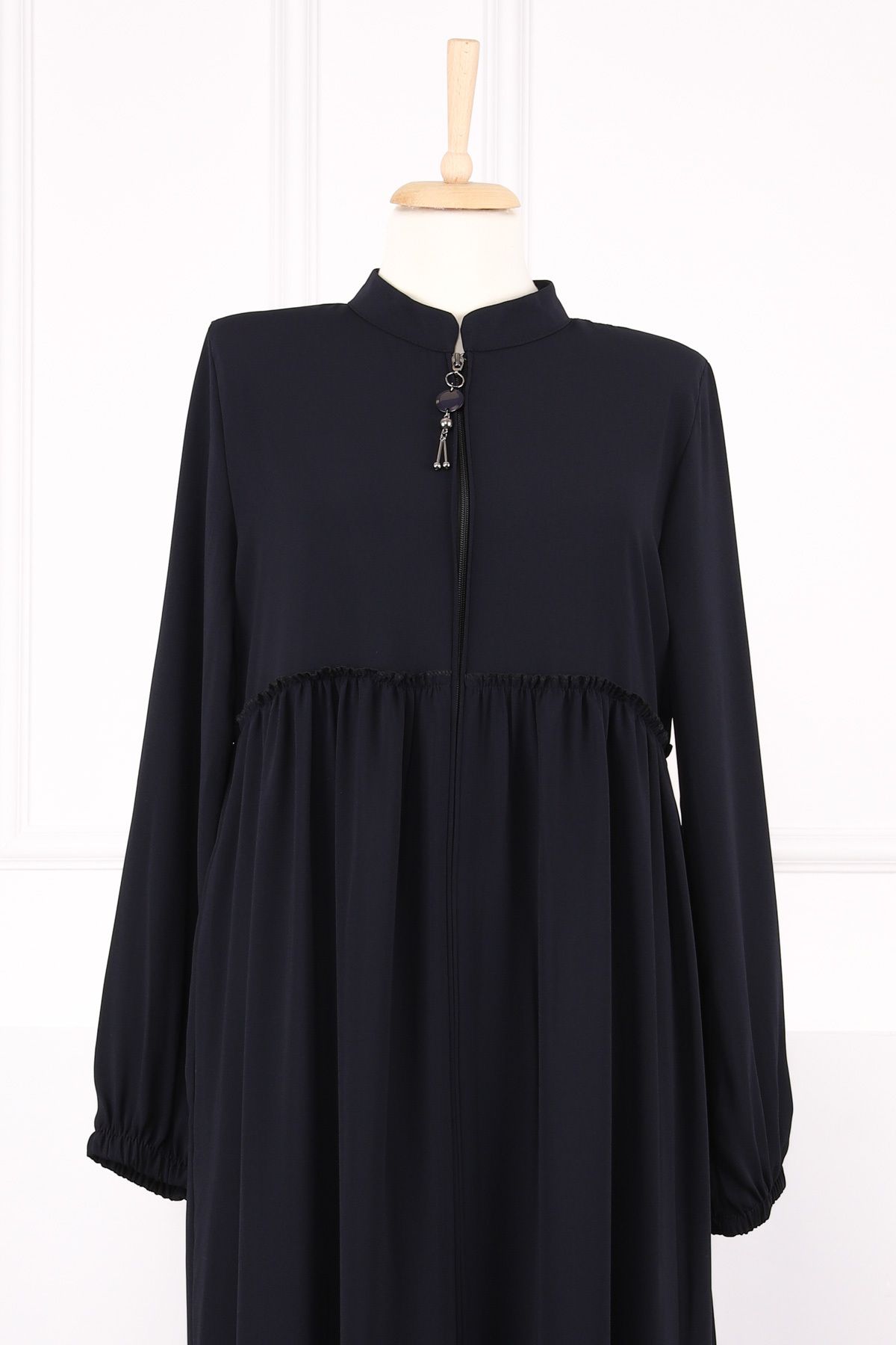 İmajButik-Ferace cu volane elastice cu maneci bleumarin 2