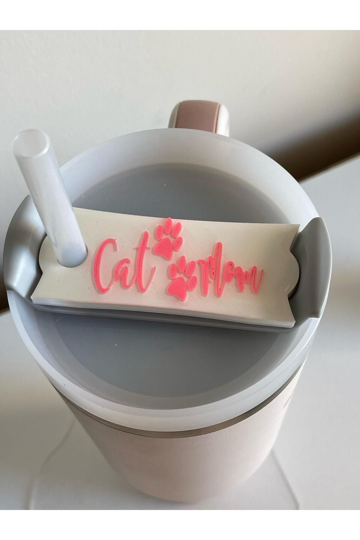 Stanley Cat Mom Yazılı Model Stanley Quencher ile Uyumlu Termos Kapağı – 1.18 LT Uyumlu