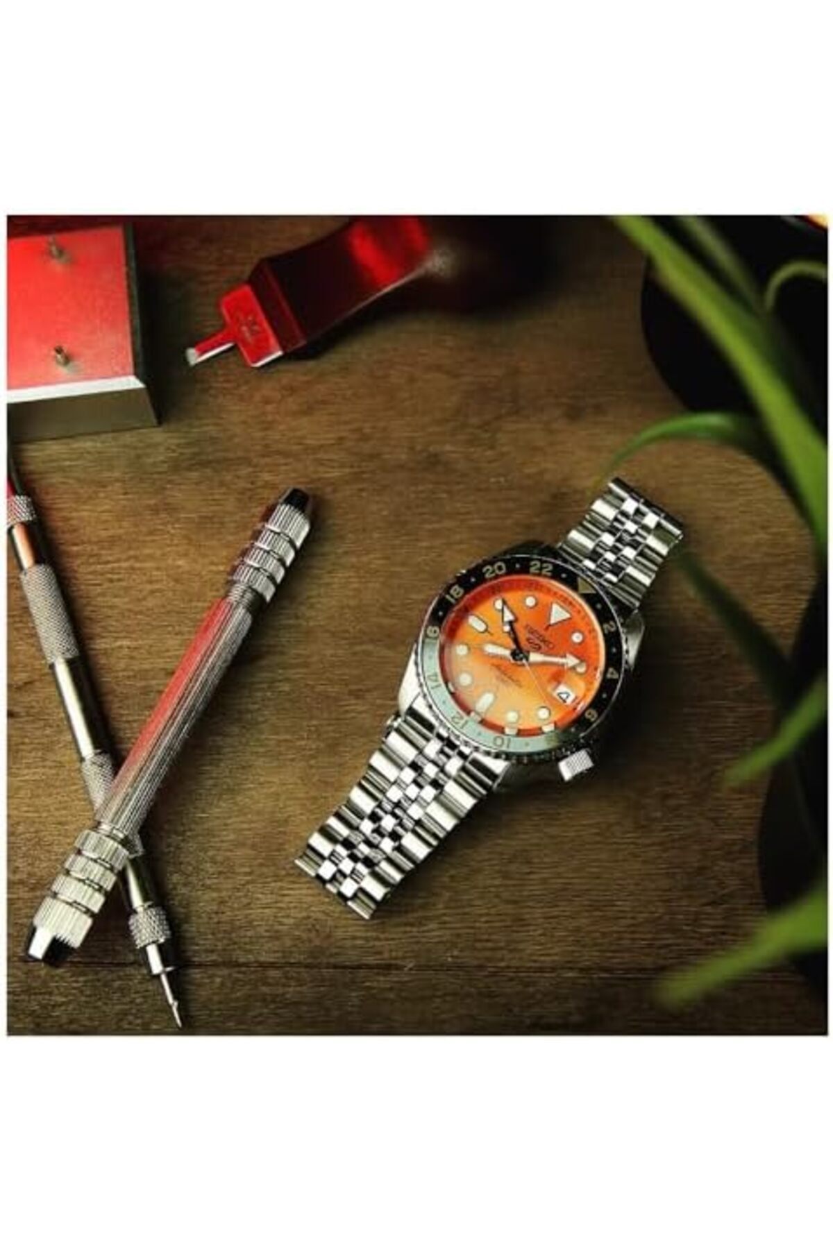 Seiko-5 Sport Orange Automatic Watch SSK005K1 Series GMT SKX Mikan Orange 4