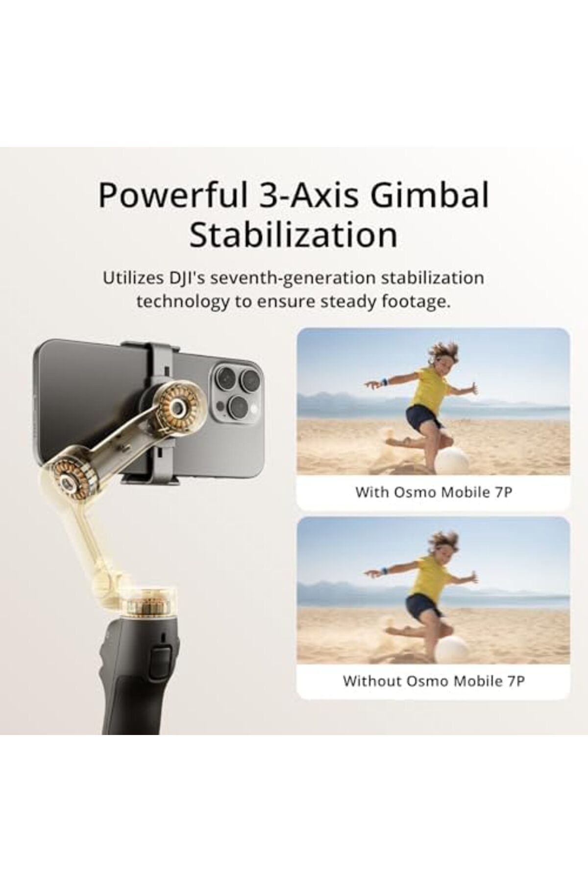 DJI-Osmo Mobile 7P Gimbal Stabilizer for iPhone, Android, Native Tracking, 3-Axis Phone Gimbal 6
