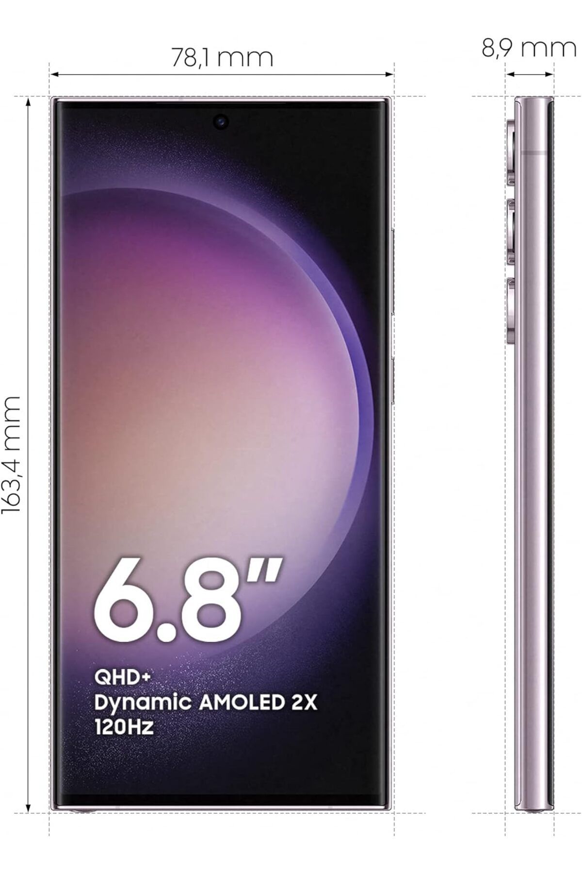 Samsung-هاتف جالاكسي S23 ألترا، ذاكرة وصول عشوائي (RAM) سعة 12 جيجابايت وذاكرة تخزين سعة 512 جيجابايت، لون لافندر، إصدار عالمي، يدعم تقنية الجيل الخامس، بشريحتي اتصال. 9