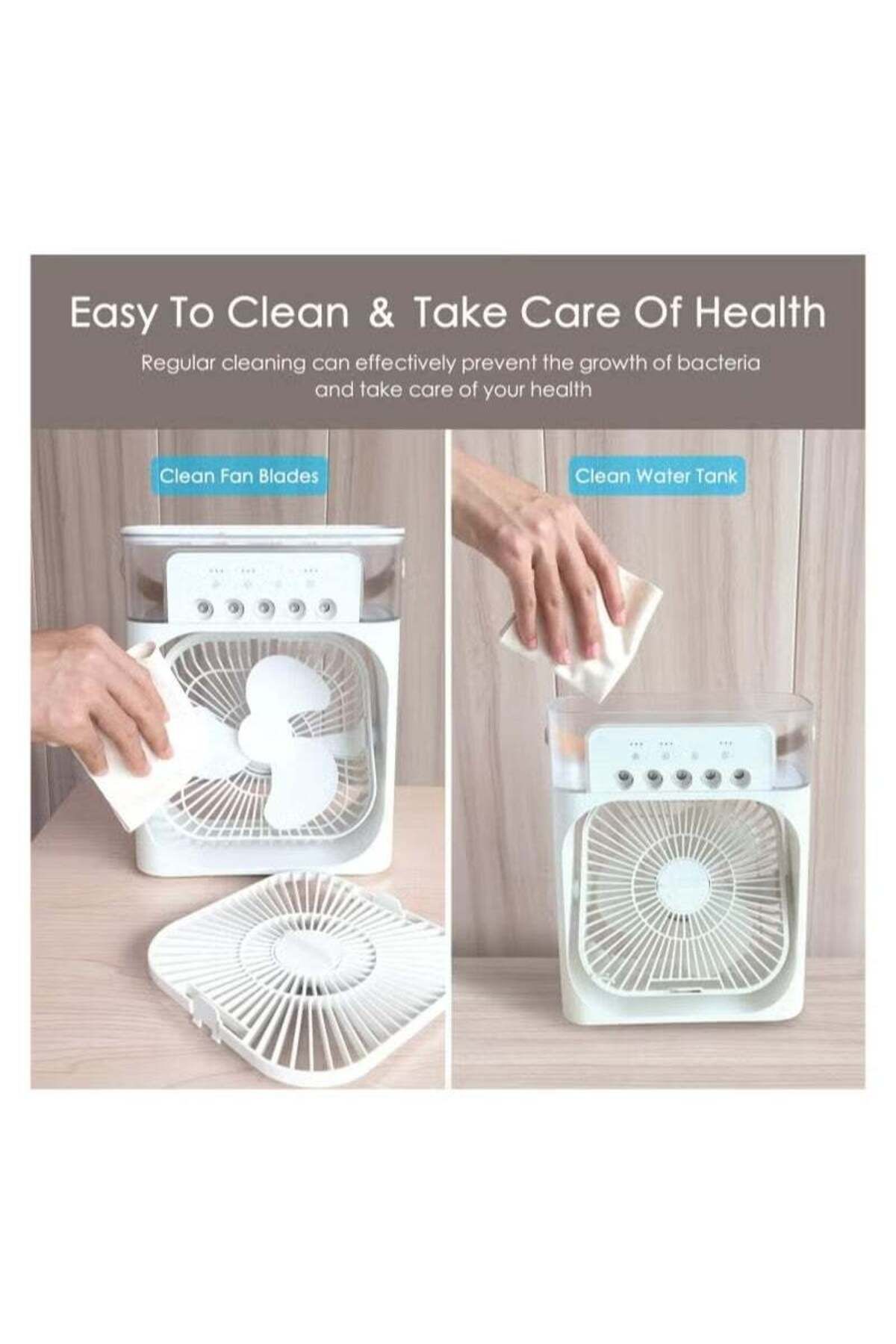 Weedasi-Portable Mist Sprinkler Fan With 5 Water Outputs And 3 Speeds And 7 Different LEDs Light Colours 4