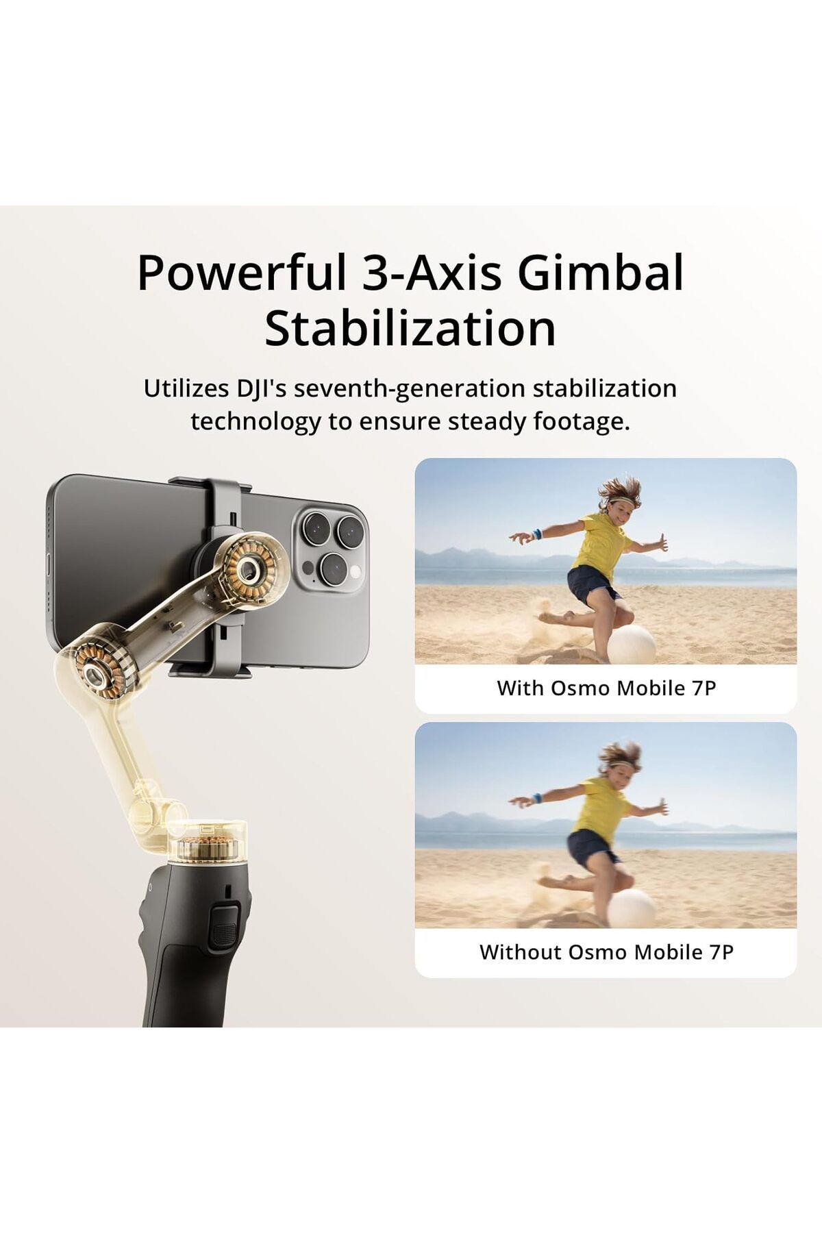 DJI-Osmo Mobile 7P Gimbal Stabilizer for iPhone, Android, Native Tracking, 3-Axis Phone Gimbal 5
