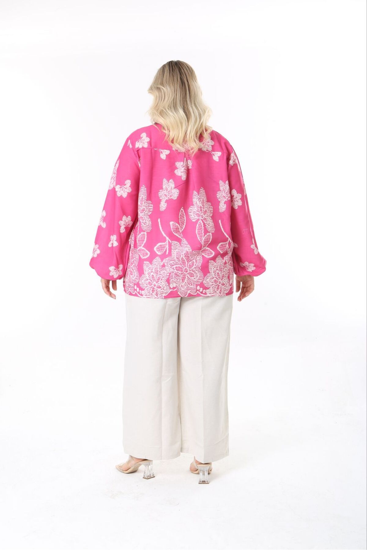 Butik Nilyam-Set de lenjerie pentru femei, cu mâneci cu balon, pantaloni de cămașă, mărime mare, 24748 8