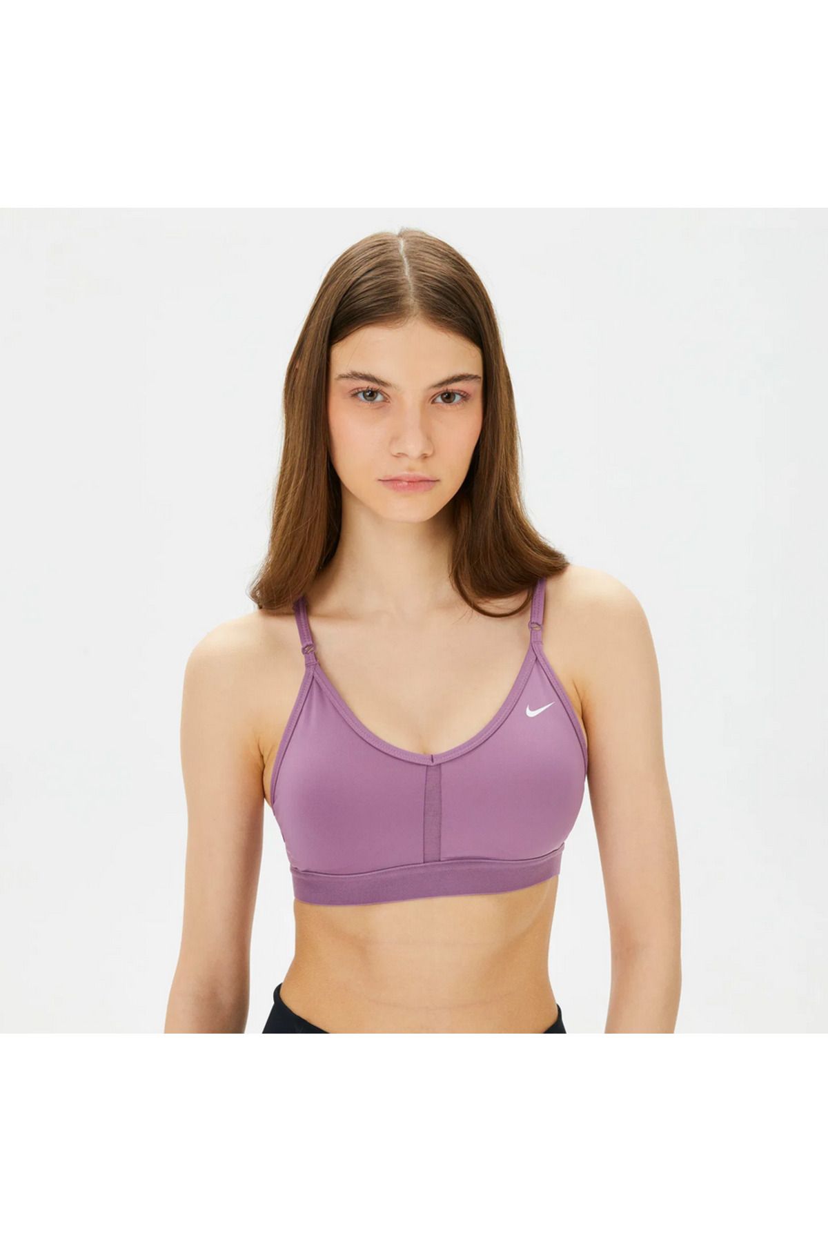 Nike Indy V-Neck Kadın Mor Bra Yousportswear