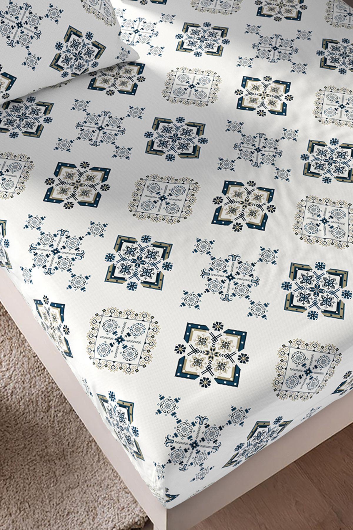 Lorien-Crystal Patterned Elastic Sheet Set - Single/Double/Queen Size 5