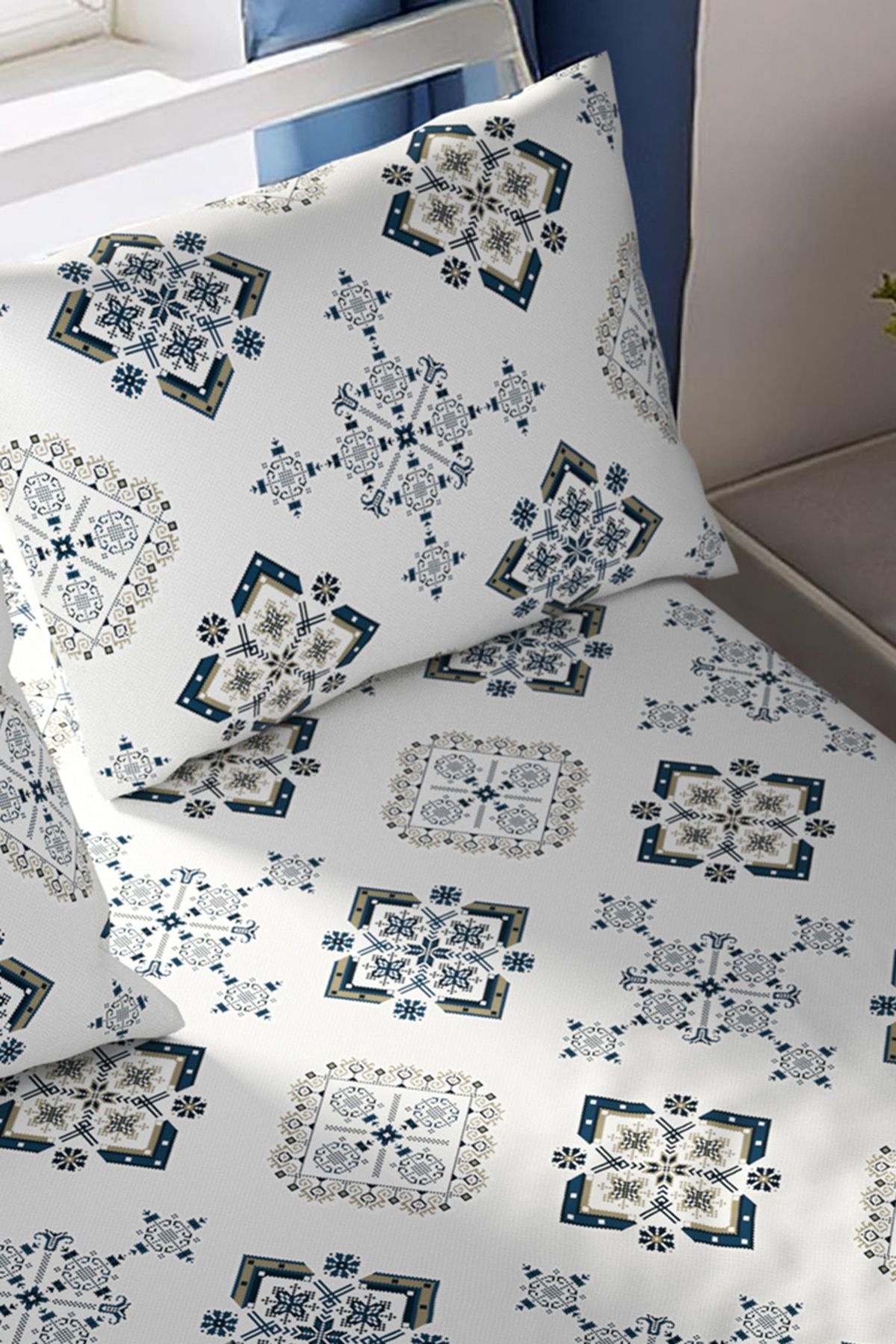 Lorien-Crystal Patterned Elastic Sheet Set - Single/Double/Queen Size 4