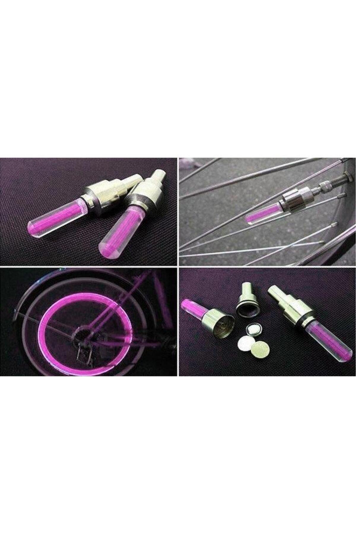 Avex-Set of 2 Pink LED Valve Caps with light and motion sensor 3
