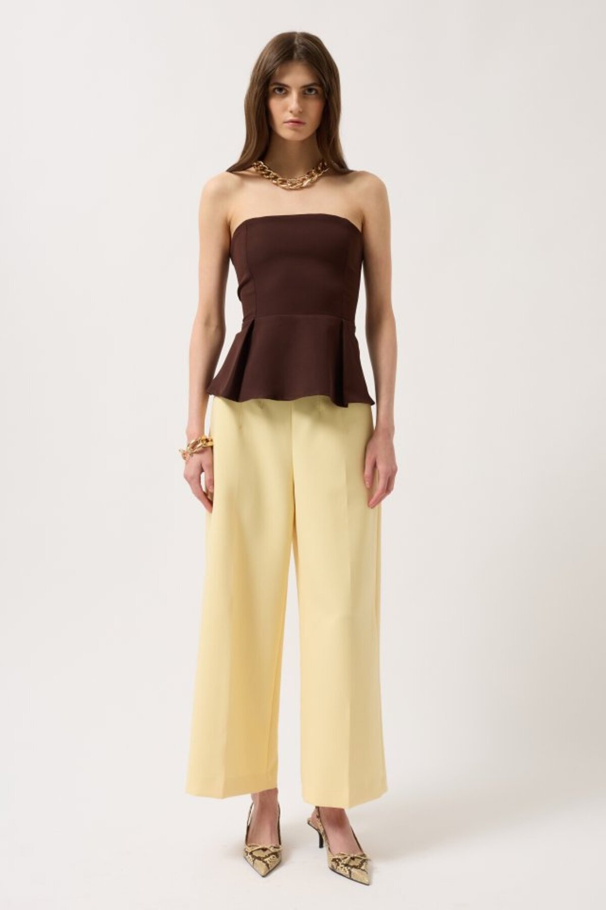 hepimiz alalım-Pleated Strapless Blouse 2