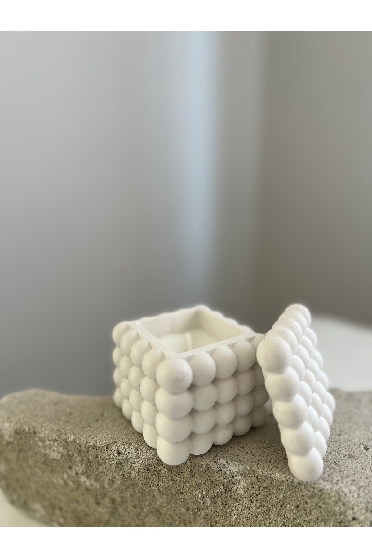 teknotrust Dekoratif bubble mumluk şık aksesuar modern bohem parafin wax ev dekorasyon kapaklı mumluk