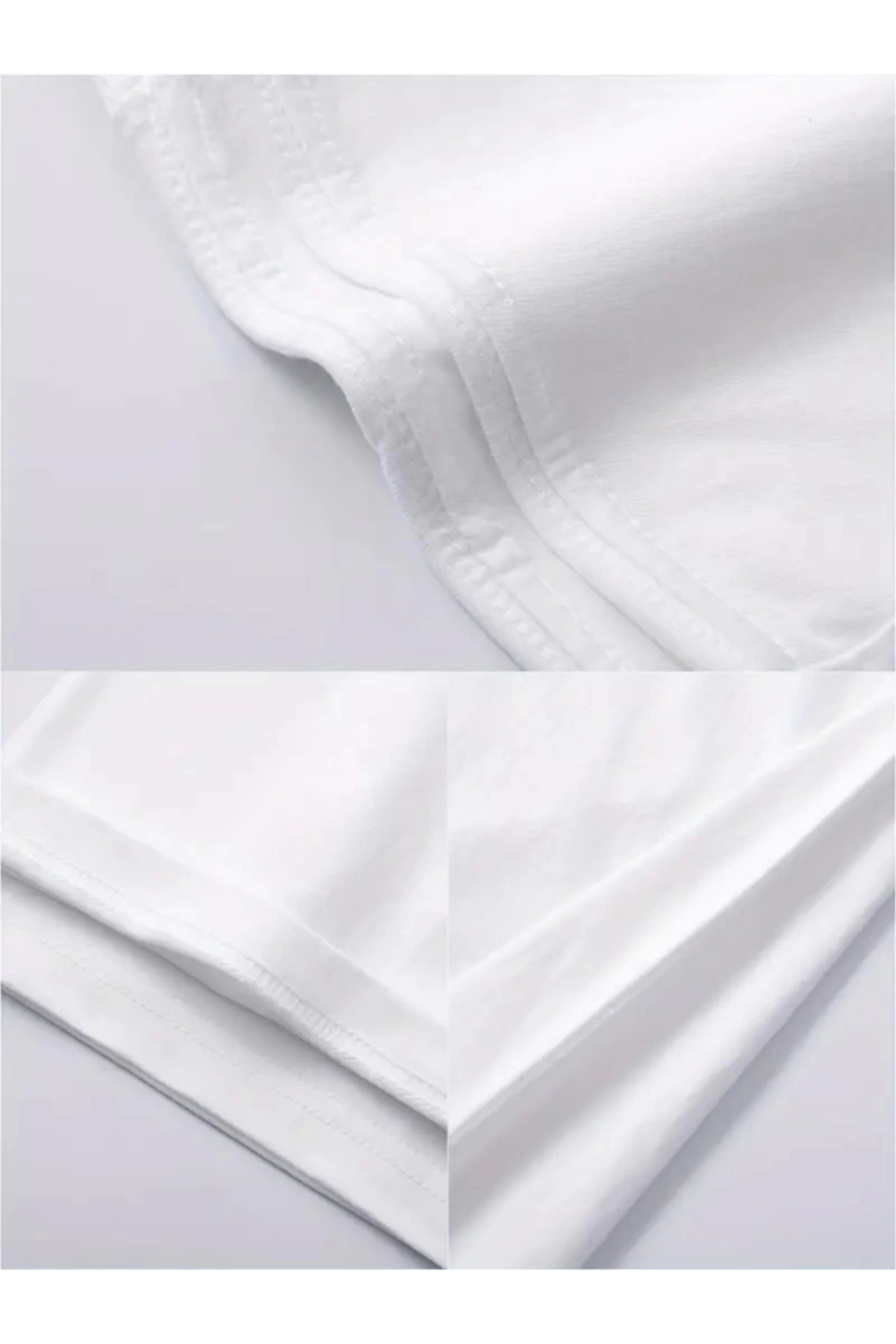 Baskılı Oversize Bisiklet Yaka T-shirt - Beyaz
