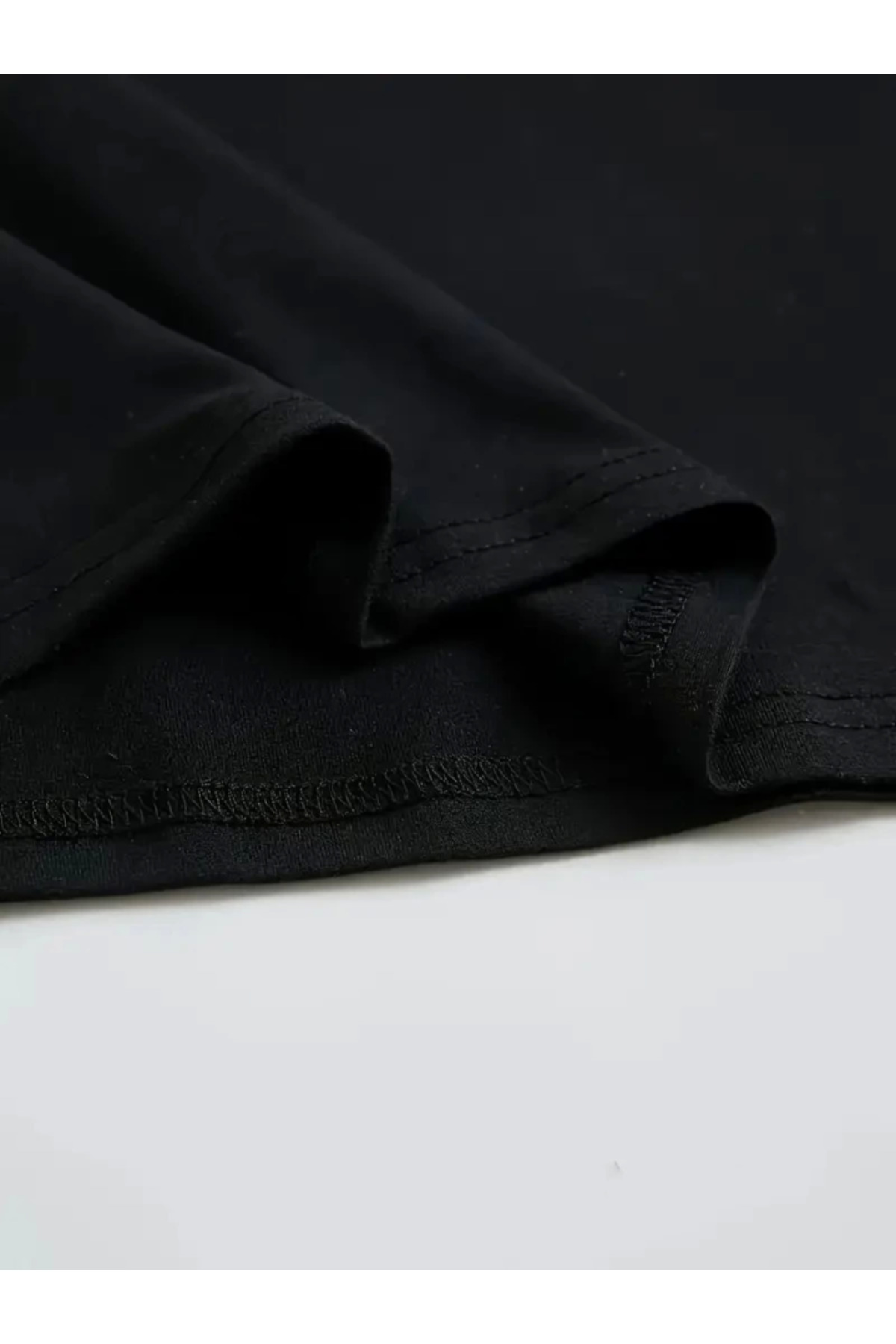 Baskılı Oversize Bisiklet Yaka T-shirt - Siyah