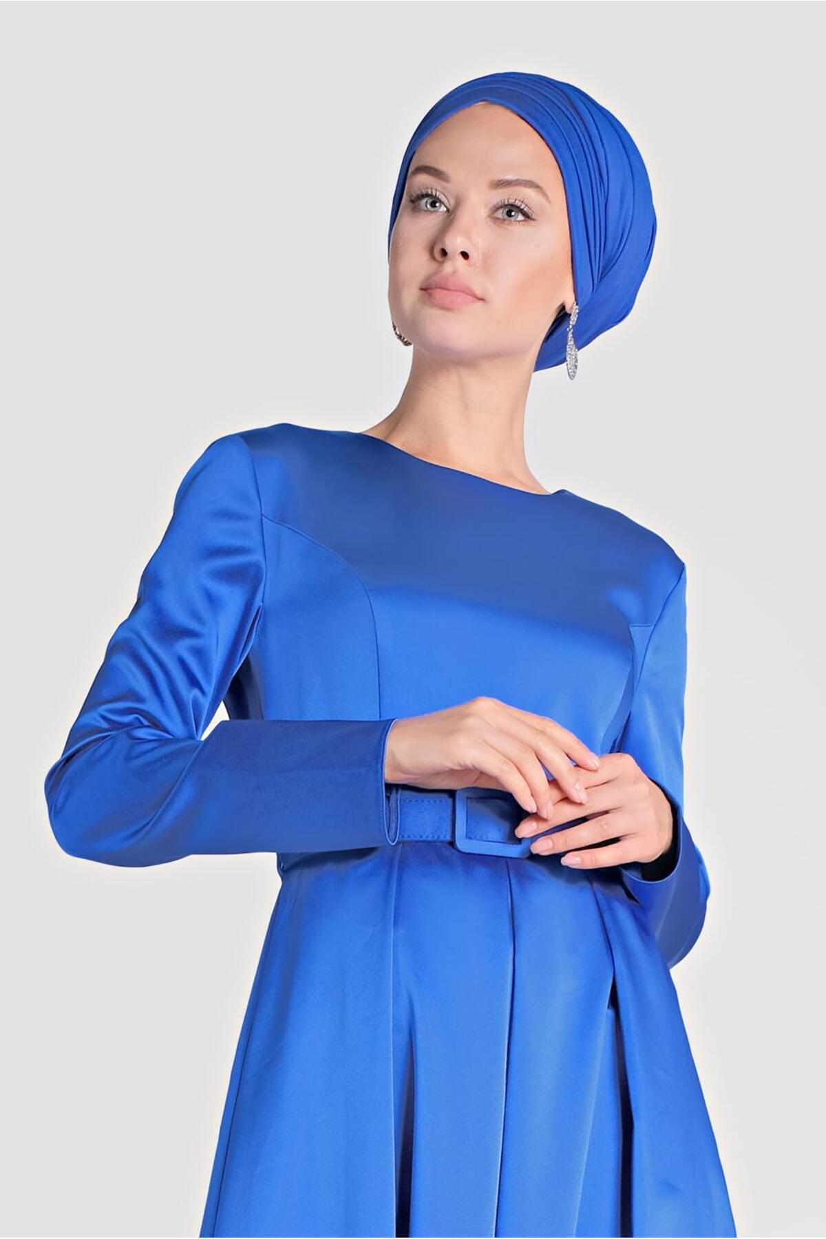 آلوینا لباس ساتن کمربند 4227
