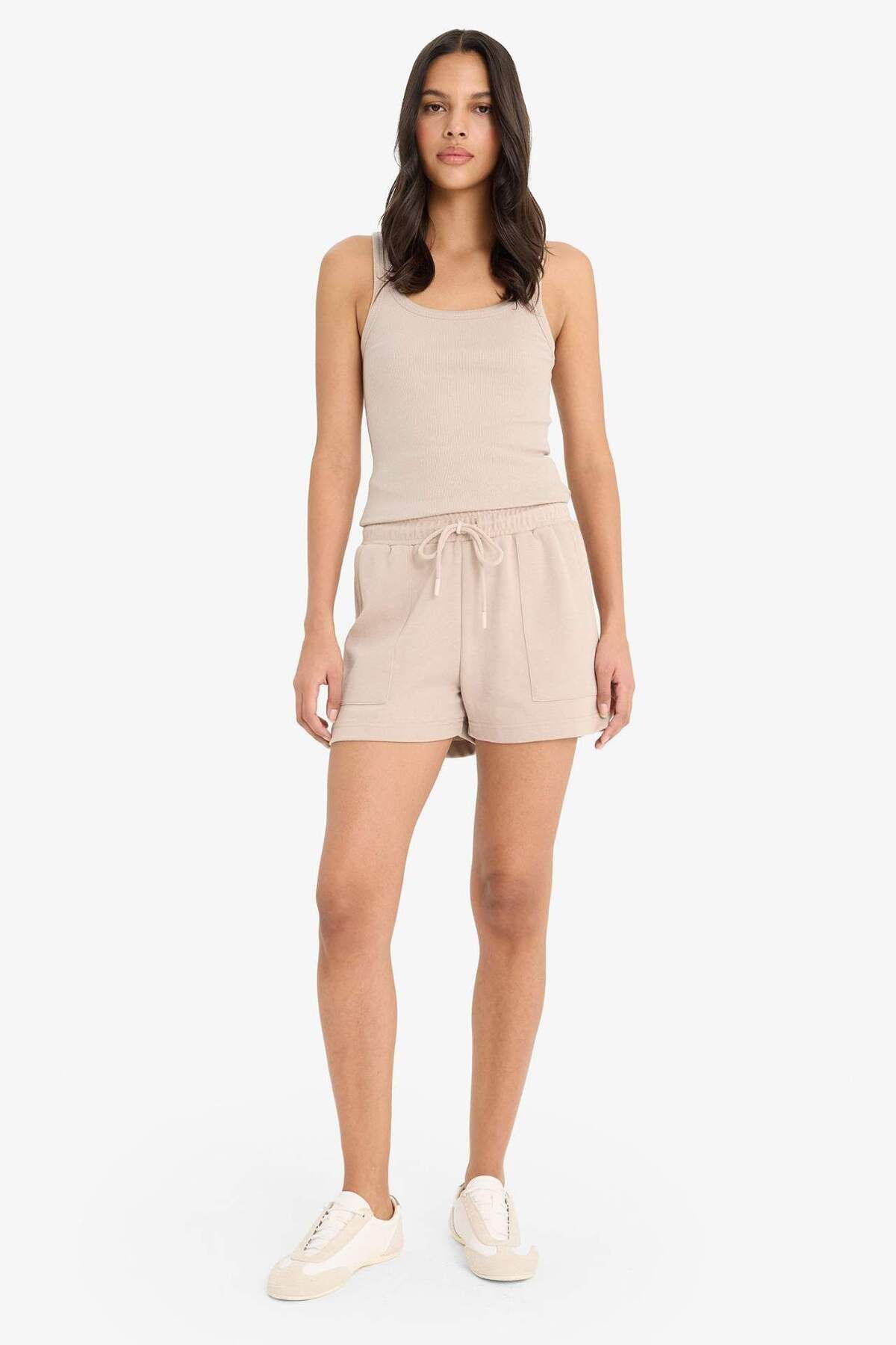 DeFacto-Regular Fit Stretchy Waisted Lace up Bermuda Shorts D3327Ax25Sp 2