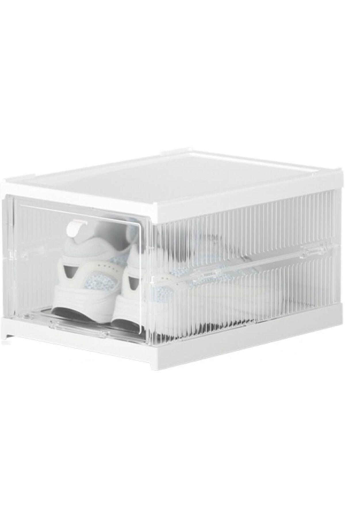 COOYA-Transparent 1-layer shoe box, with door, stackable, easy to install, suitable for wardrobe entrance 1