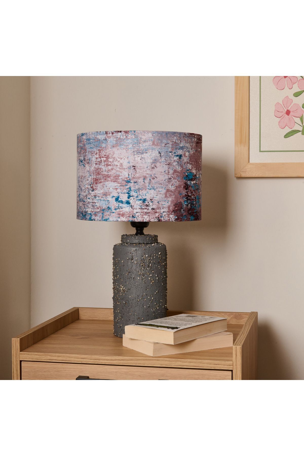 teknotrust Lighting Arden Abajur - Gri / Renkli - 48,5x30x30 cm