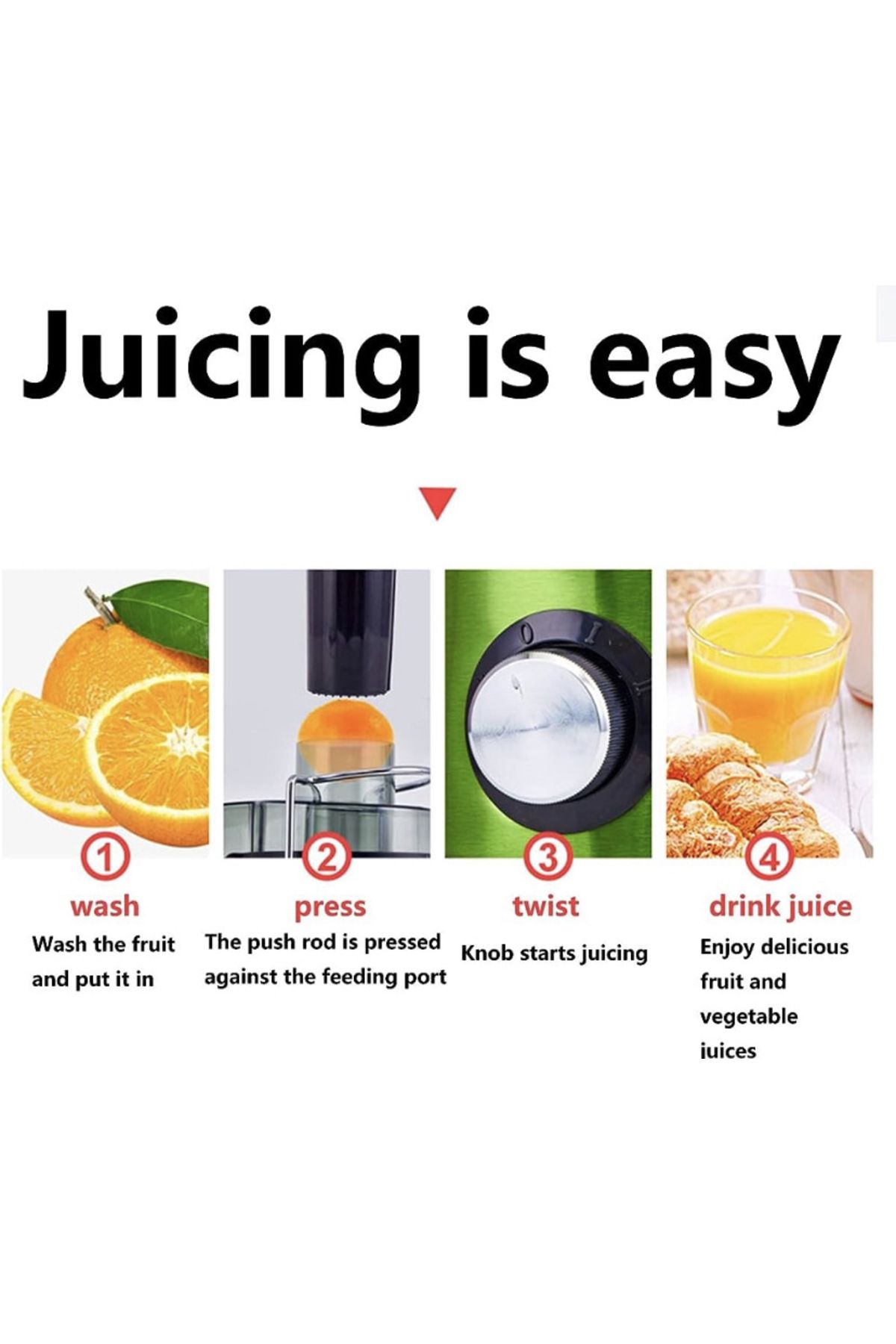 BLEKSY-Fruit and vegetable juicer, BLEKSY®, Power 1000 W, Juice container 500 ml, Pulp container 1 L, red 6