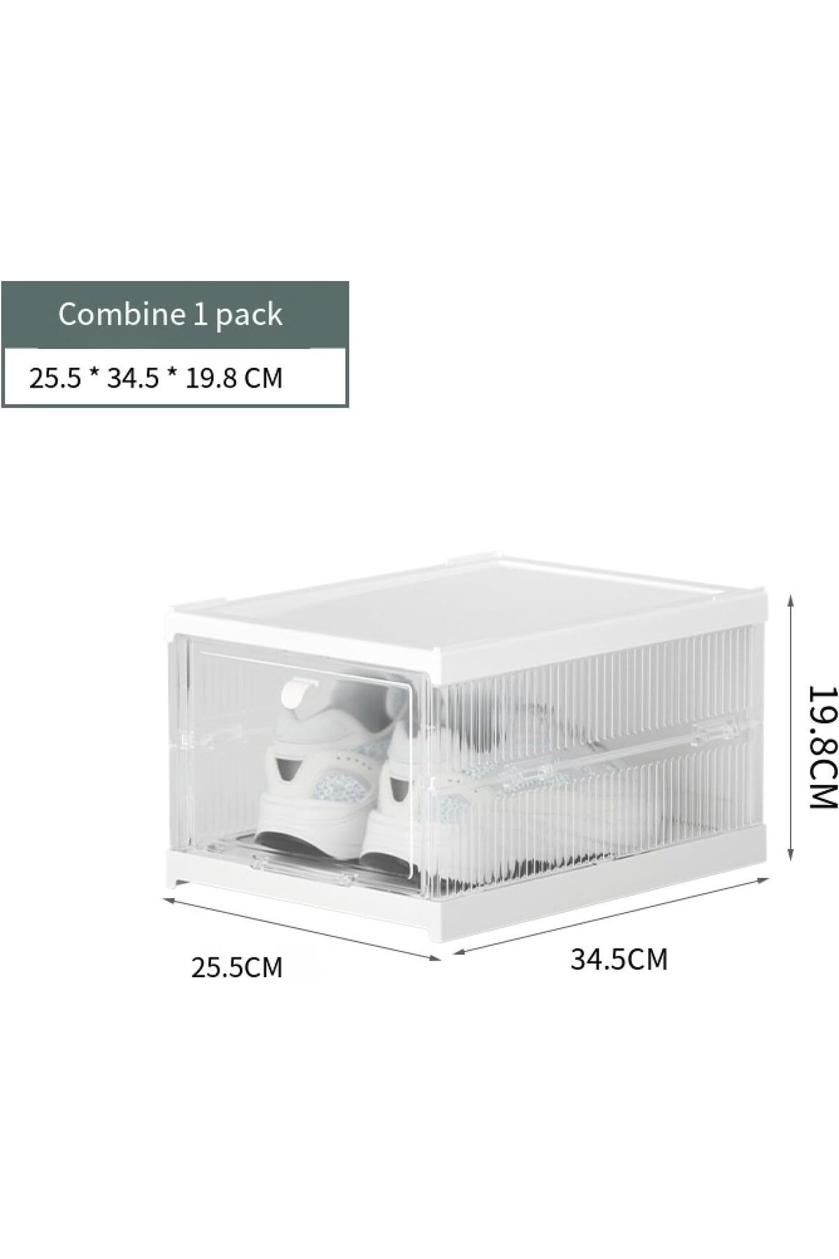 COOYA-Transparent 1-layer shoe box, with door, stackable, easy to install, suitable for wardrobe entrance 4
