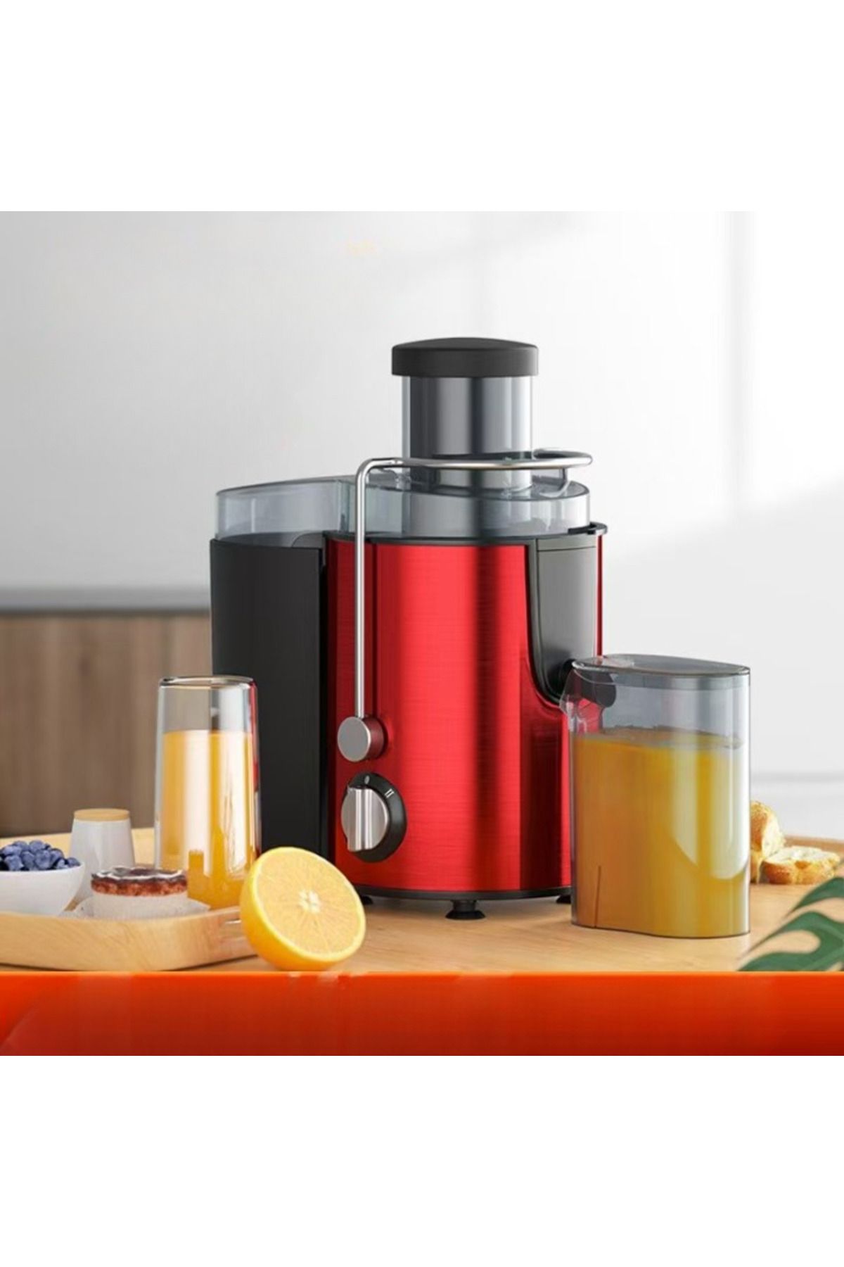 BLEKSY-Fruit and vegetable juicer, BLEKSY®, Power 1000 W, Juice container 500 ml, Pulp container 1 L, red 7