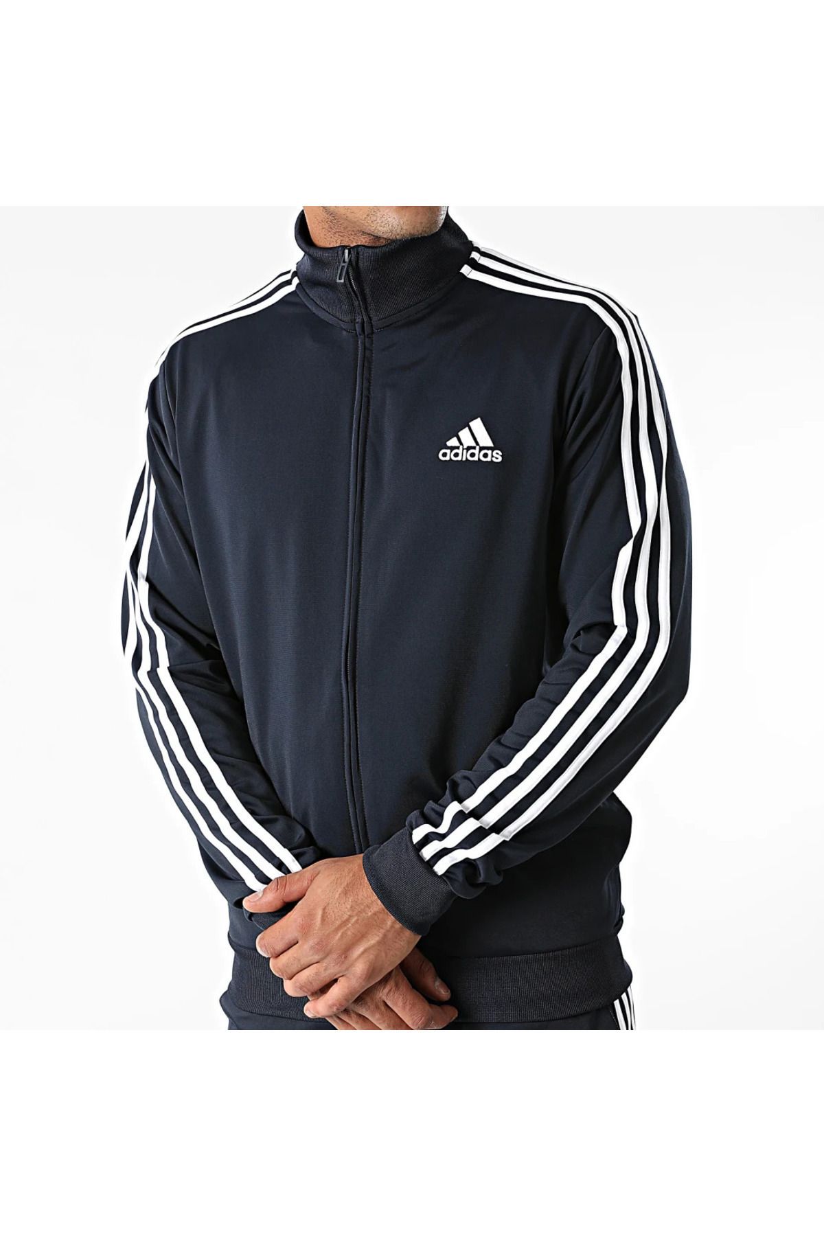 adidas-طقم بدلة رياضية كاجوال للرجال M 3S Tr Tt Ts GK9658 أزرق داكن 2