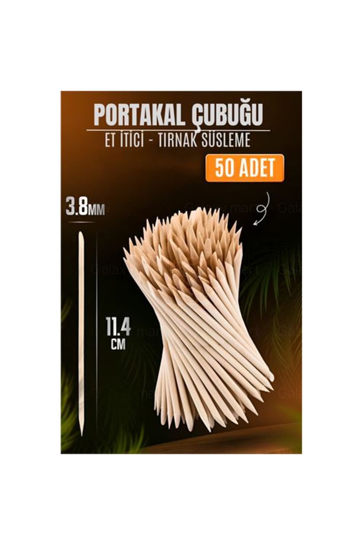 BY NEVSER Nano Portakal Çubuğu Tırnak Temizleyici Et İtici 50 Adet Absolute Professional
