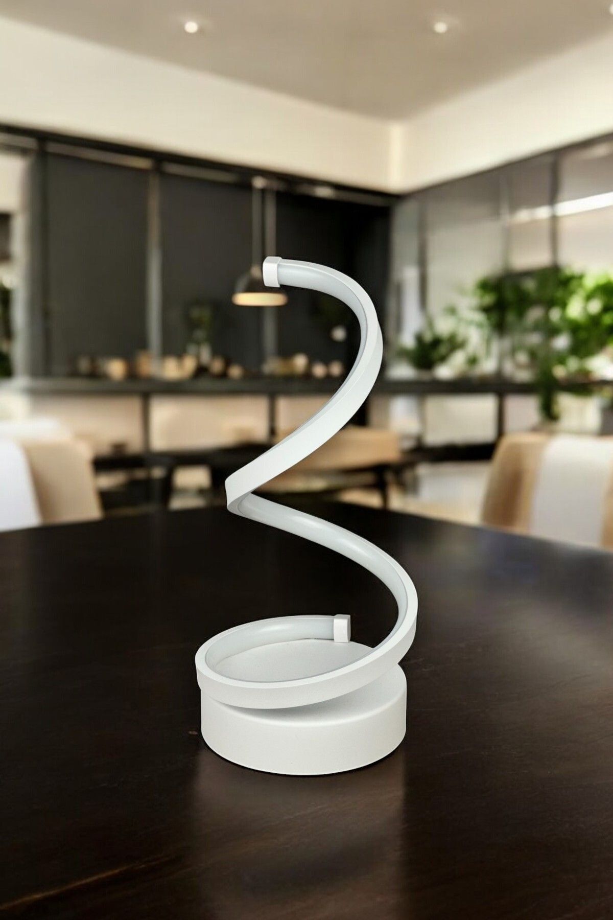 SerenityHaven Lara Beyaz Renk Gün Işığı Led Işıklı Modern Tasarım Led Masa Lambası - Abajur - Gece Lambası