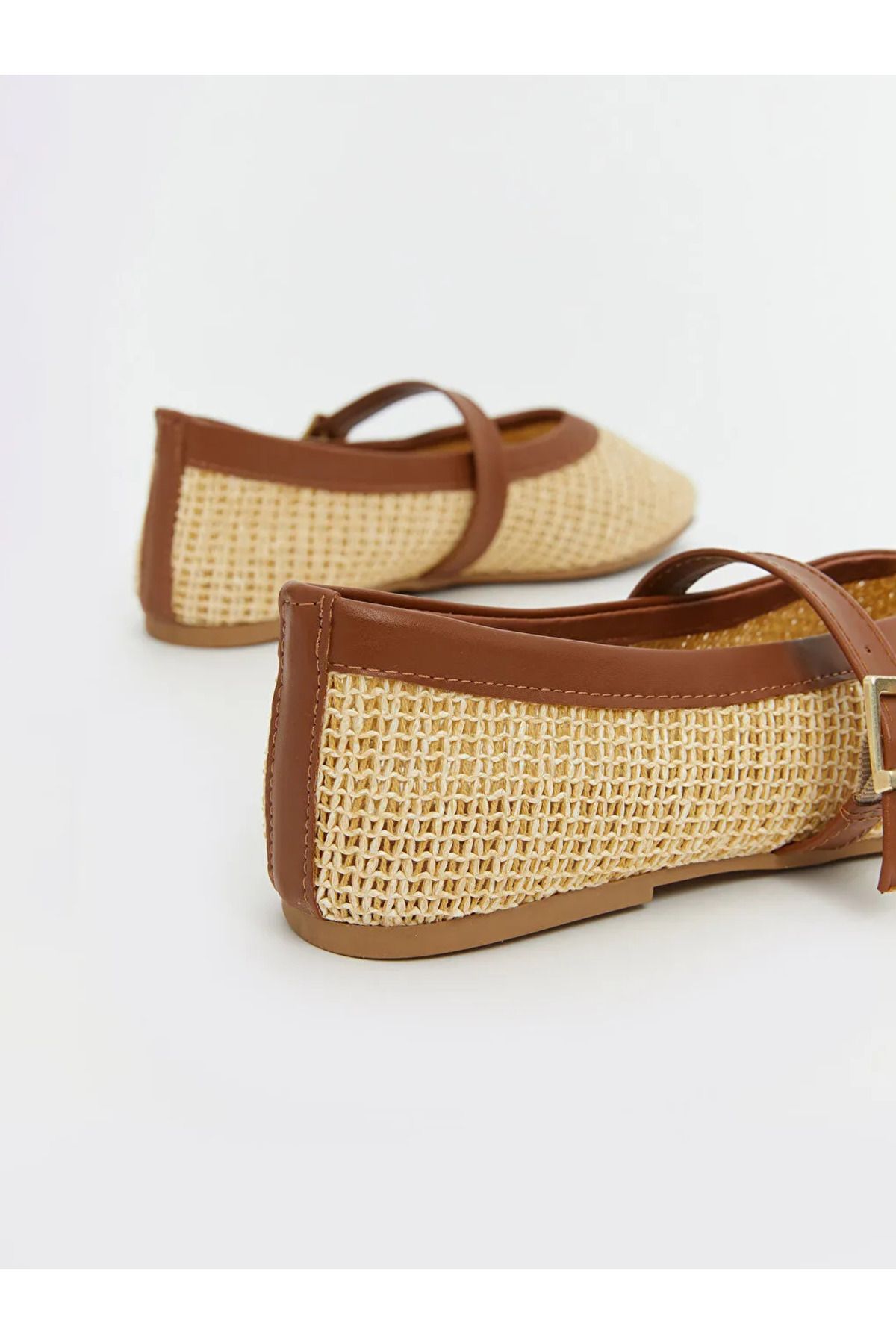LC Waikiki-Lcw Steps Beige Wicker Women's Ballerinas 5