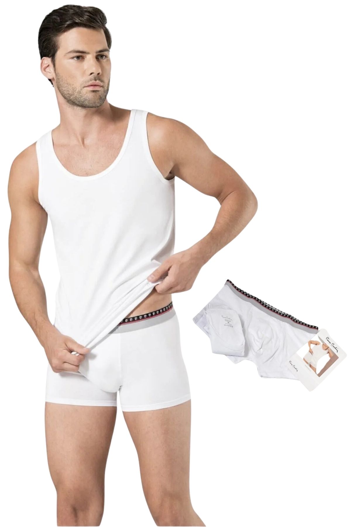 PureBase Erkek Esnek Yeni Sezon Konforlu Pamuk-Likralı Atlet Boxer Set