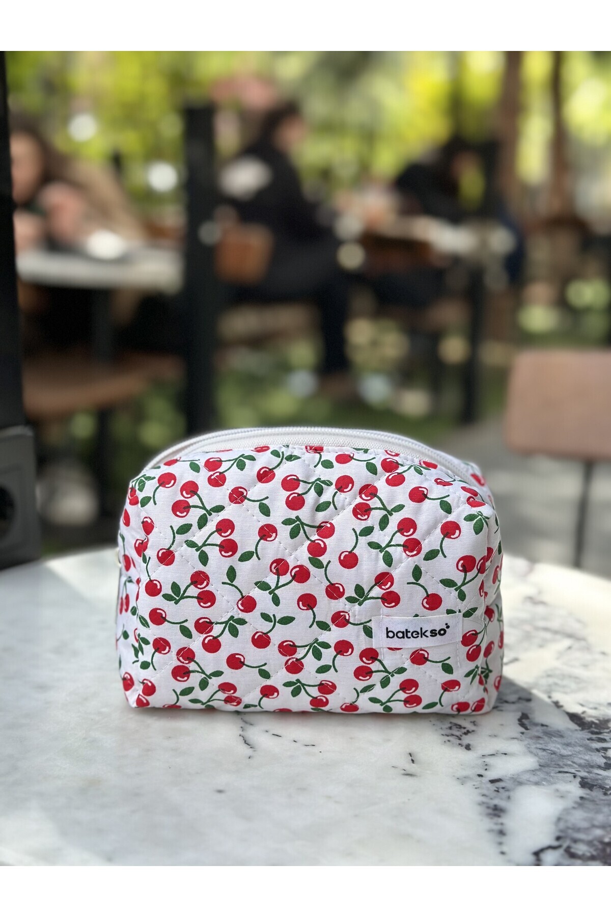 Mini Kiraz Desenli Makyaj Çantası - Orta Boy — قرمز YYPM1011 — تصویر 6 از 7