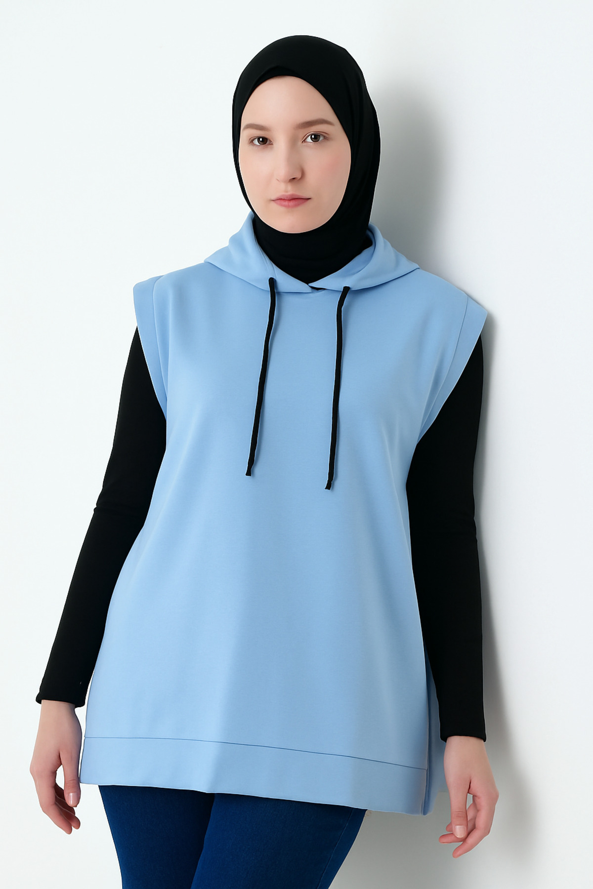 mirach Yanları Açık Büyük Beden Oversize Sweatshirt Süveter Modeli Sıfır Kol Tasarım