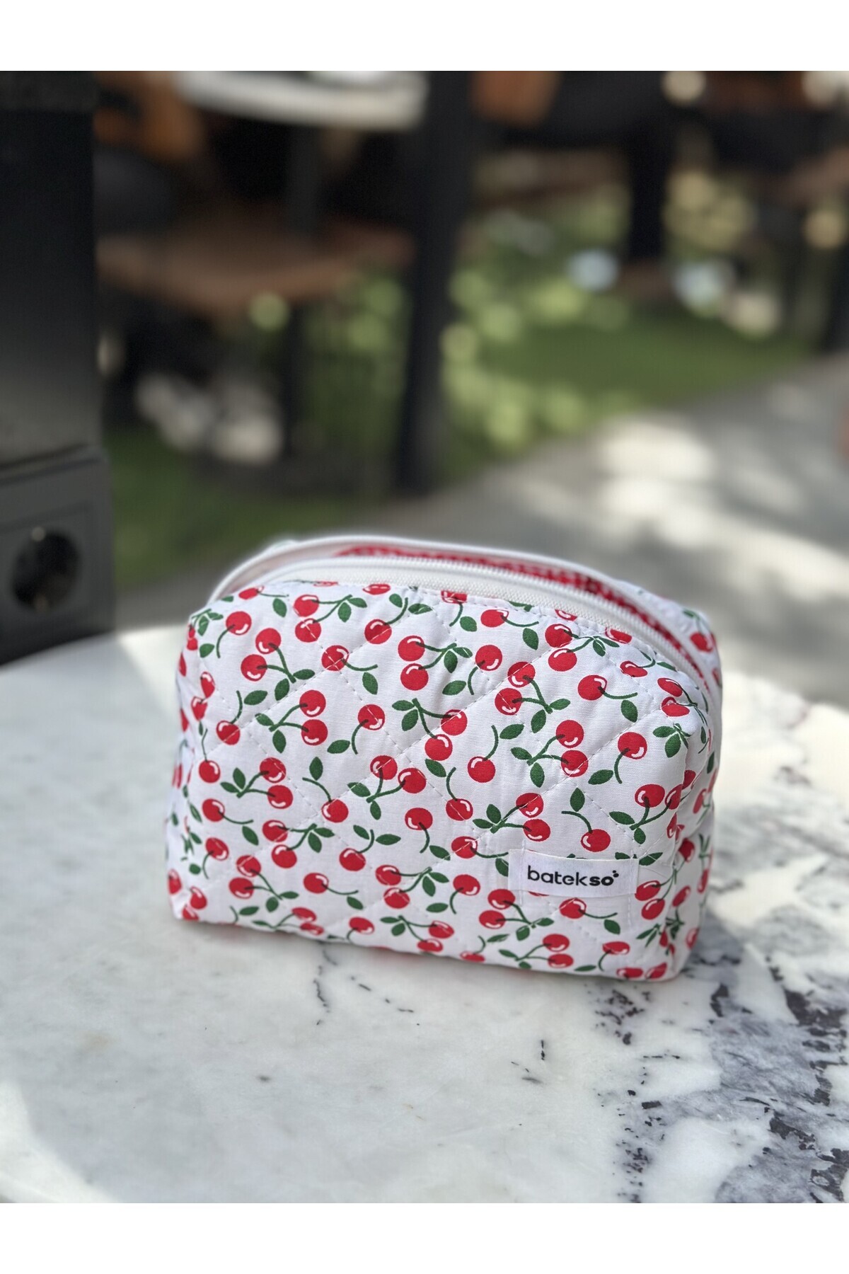 Mini Kiraz Desenli Makyaj Çantası - Orta Boy — قرمز YYPM1011 — تصویر 7 از 7