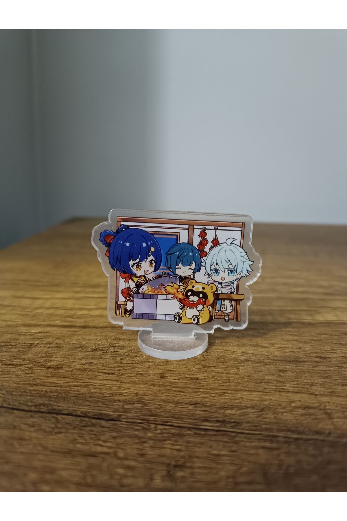 mertfigur Genshin Küçük Akrilik Stant Stand Zhongli Qiqi Keqing Akrilik Figür (4-5 Cm)