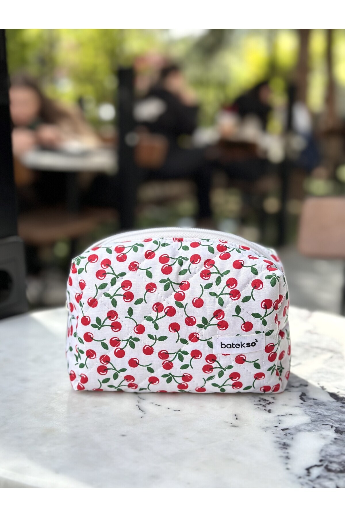 Mini Kiraz Desenli Makyaj Çantası - Orta Boy — قرمز YYPM1011 — تصویر 5 از 7