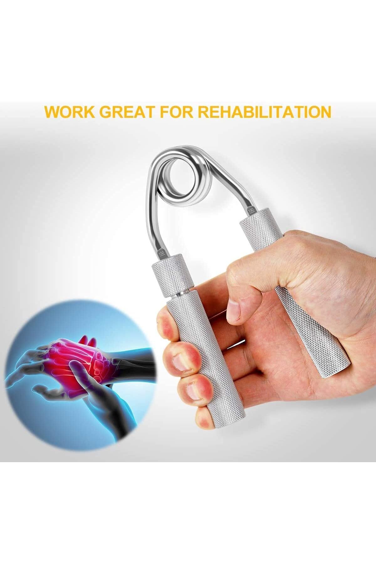 COOYA-Hand Grip Strengthener, Adjustable Resistance 50-150 Lbs, For Hand, Forearm, and Fingers, Silver 4